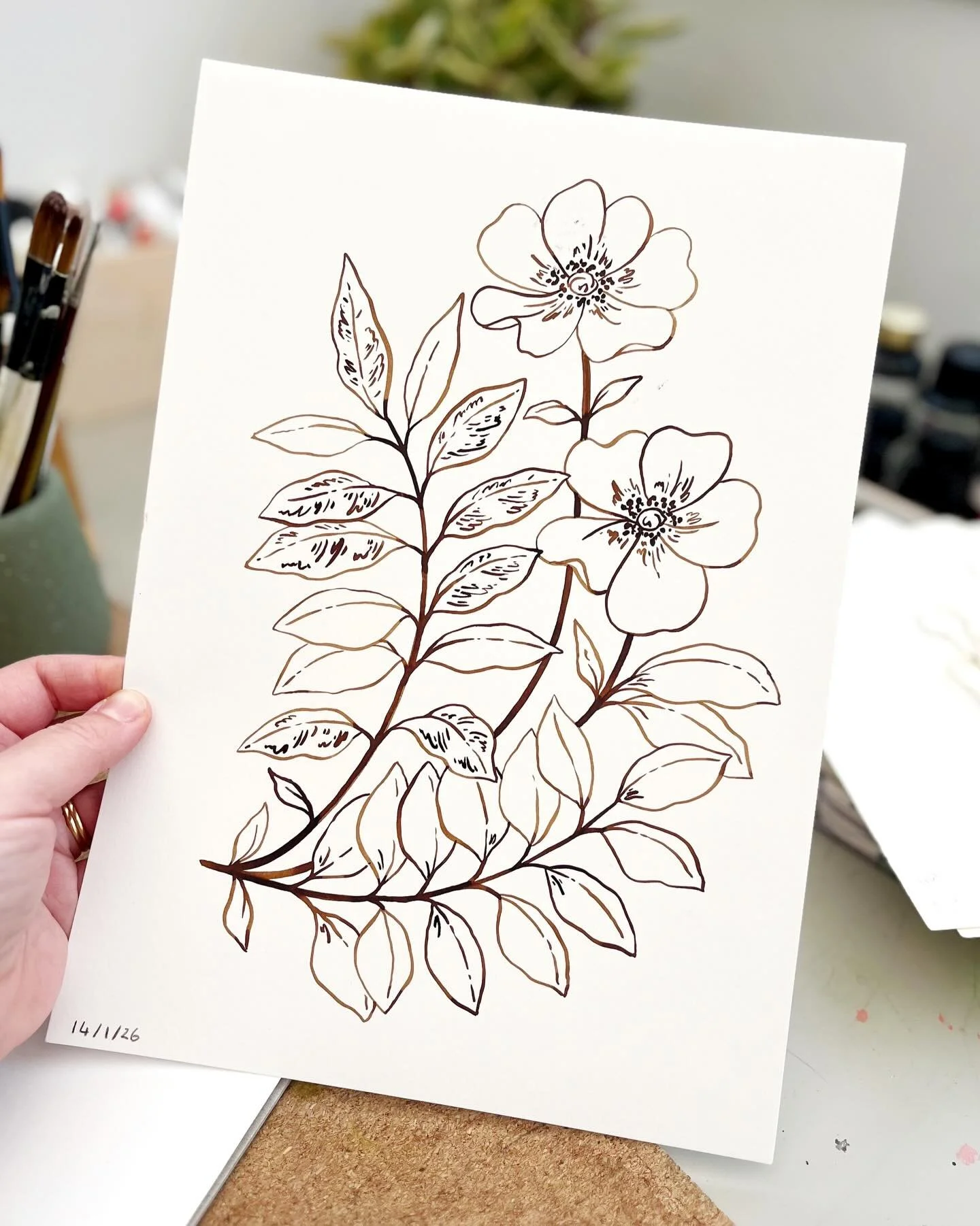 Inky florals from an afternoon of drawing ✨ an update to my art &amp; illustration portfolio is coming soon ✍🏻