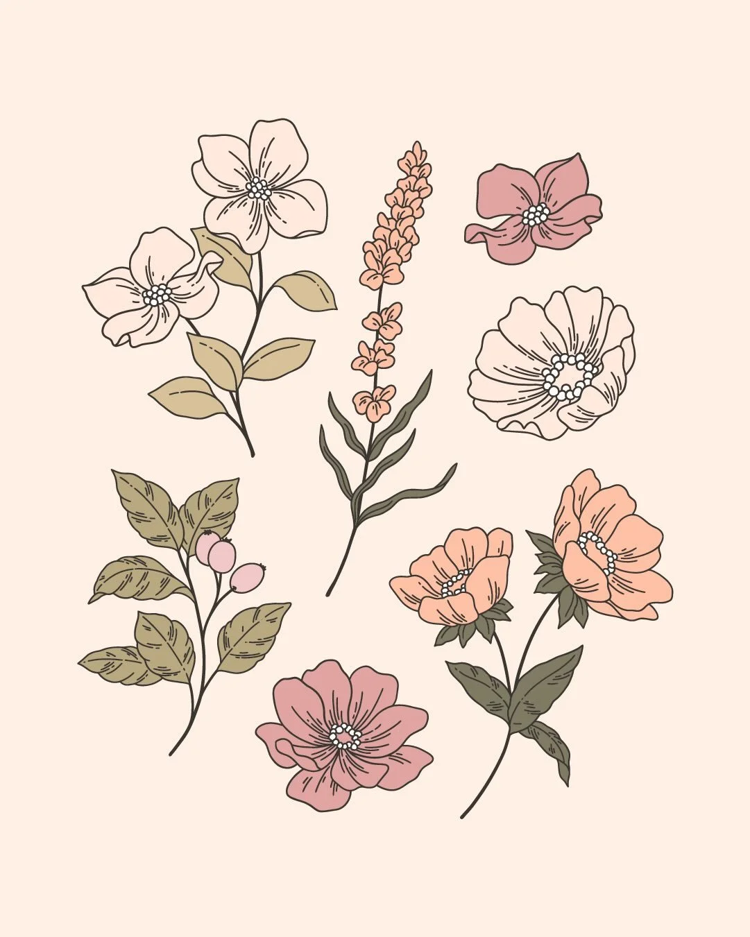 New on @creativemarket 🌸 &lsquo;In the Garden&rsquo; floral vector illustrations ✍🏻