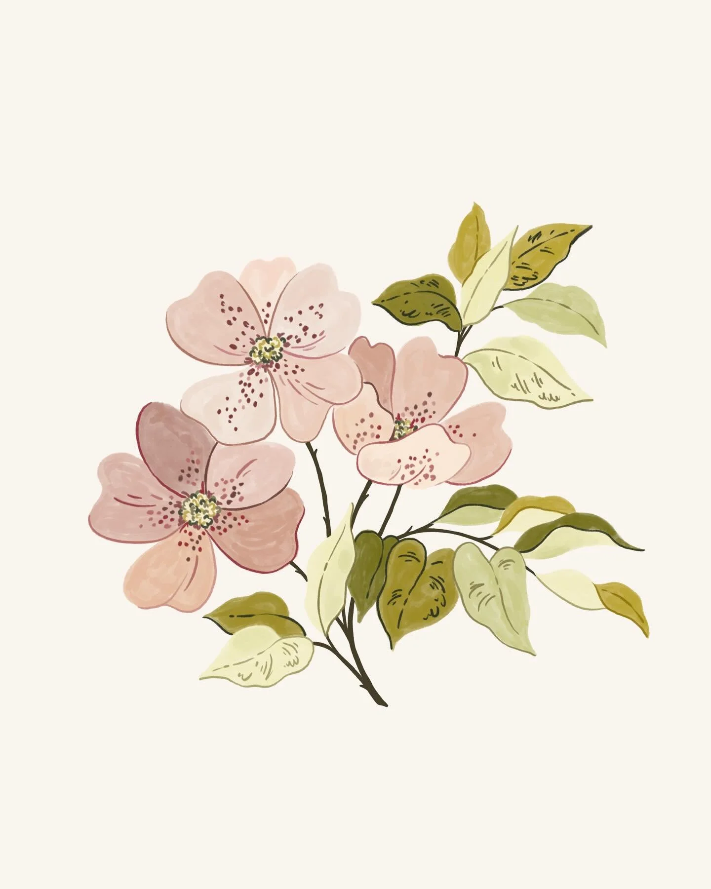 I&rsquo;m working on adding new pieces to my portfolio. These florals started as sketchbook drawings and then I recreated them and tidied them up in Procreate ✍🏻