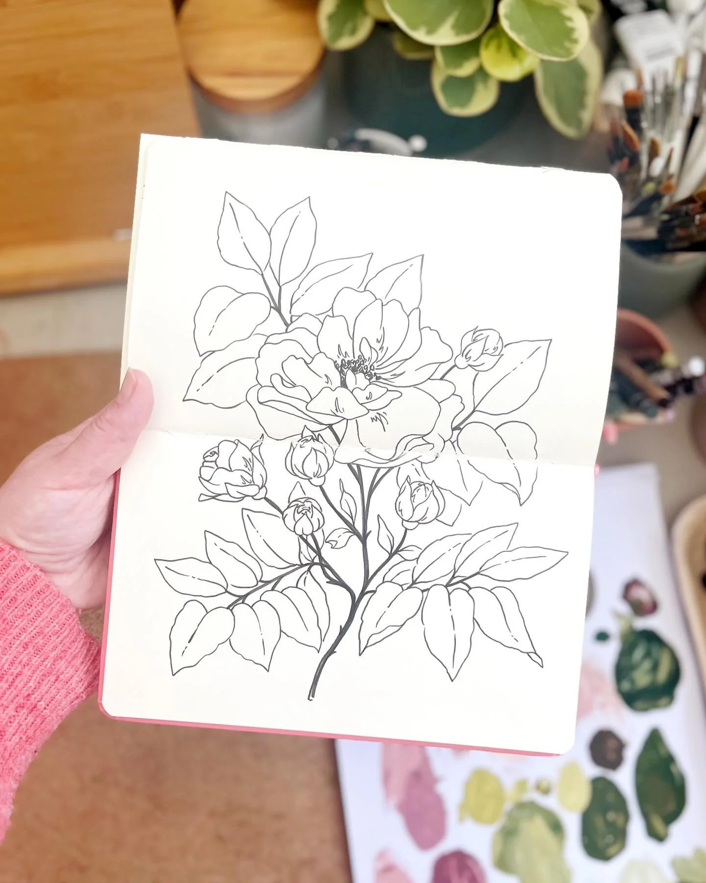 Day 5/100 The 100 Day Project ✍🏻 This one is using a photo of roses at Hyde Hall from back in 2020 🌸 @dothe100dayproject