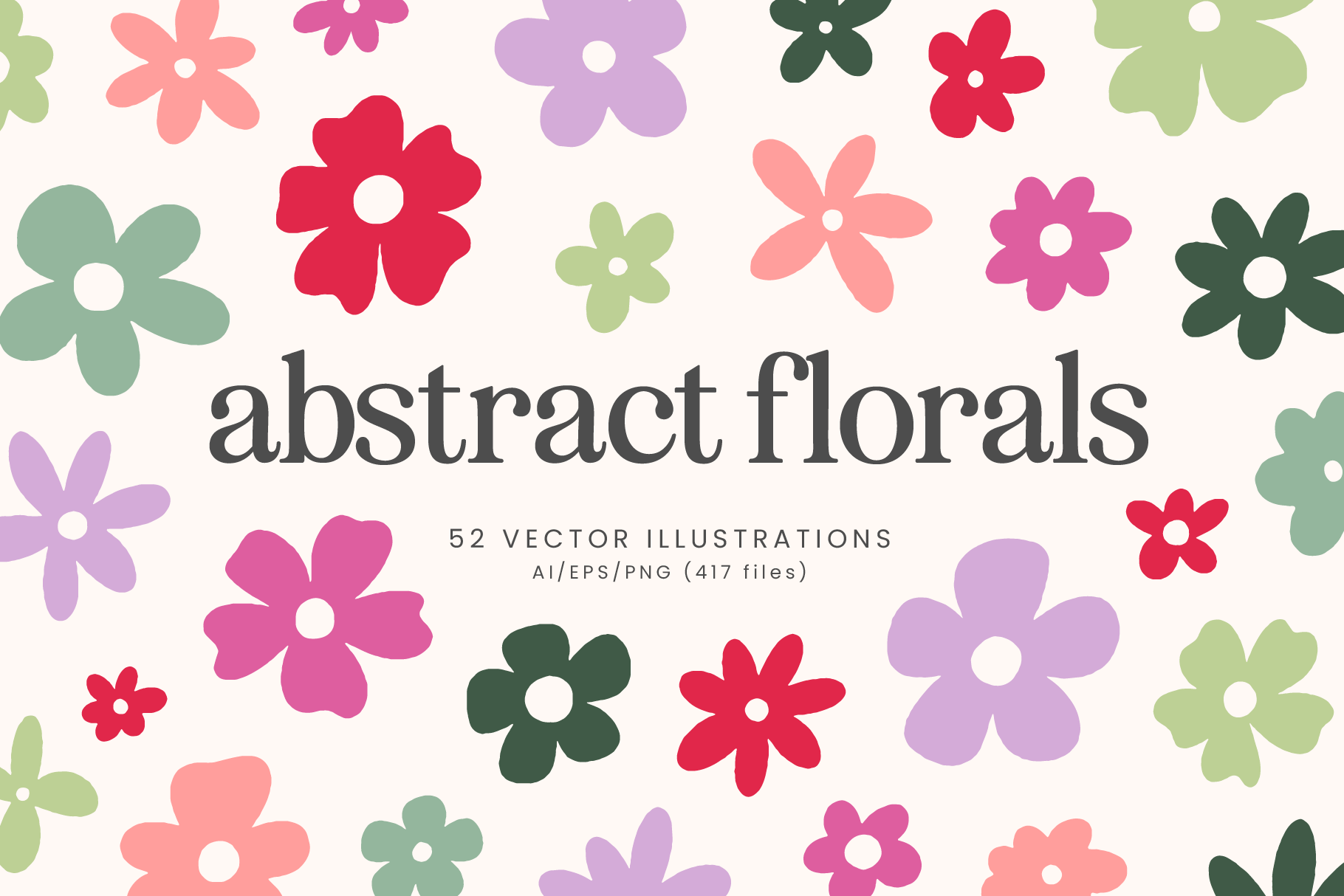 Abstract Florals Vector Illustrations