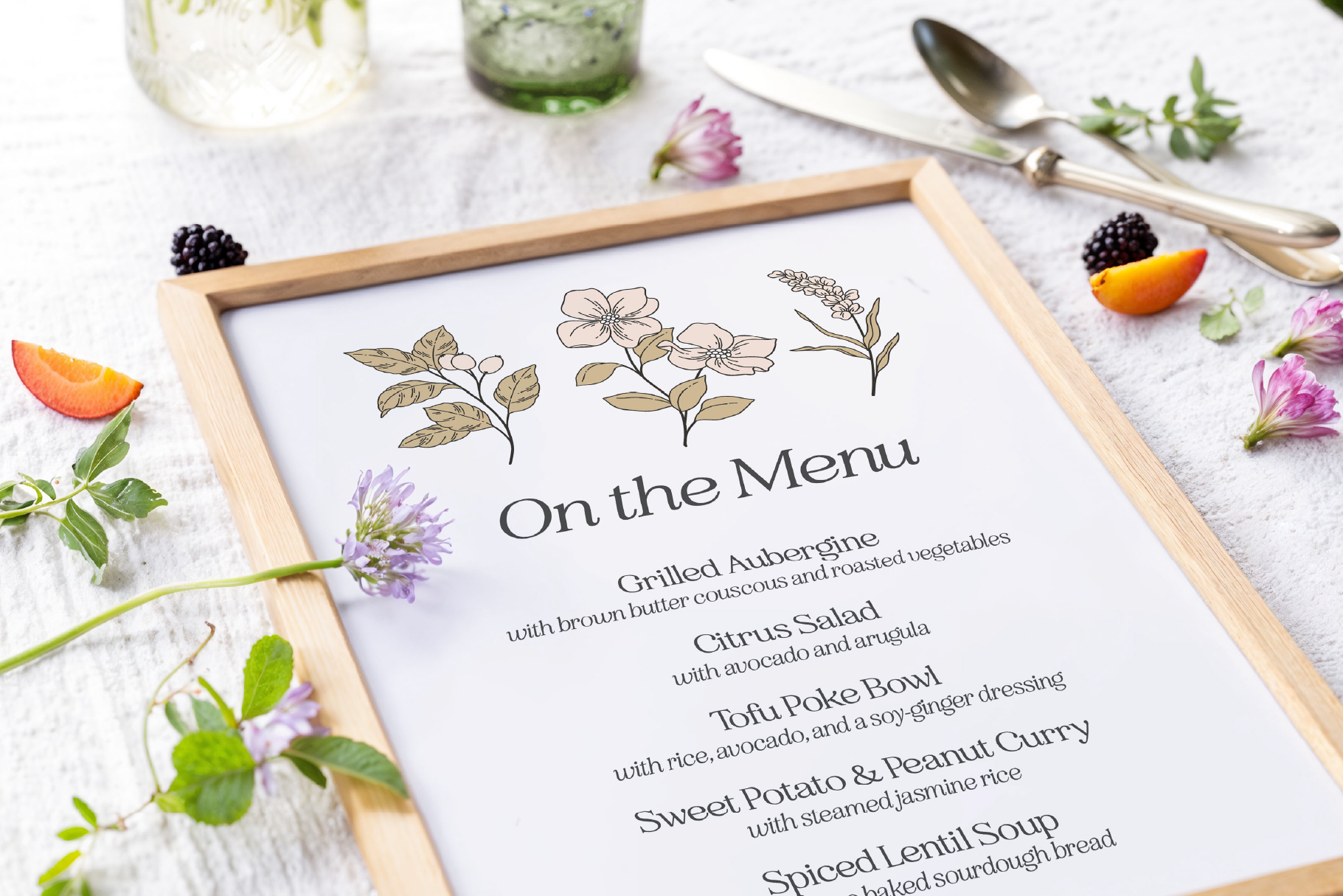 Garden Floral Hand Drawn Vector Illustrations