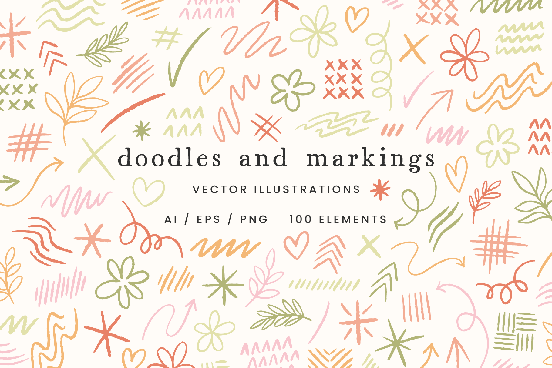 Doodles Markings Scribbles Hand Drawn Vector Graphics