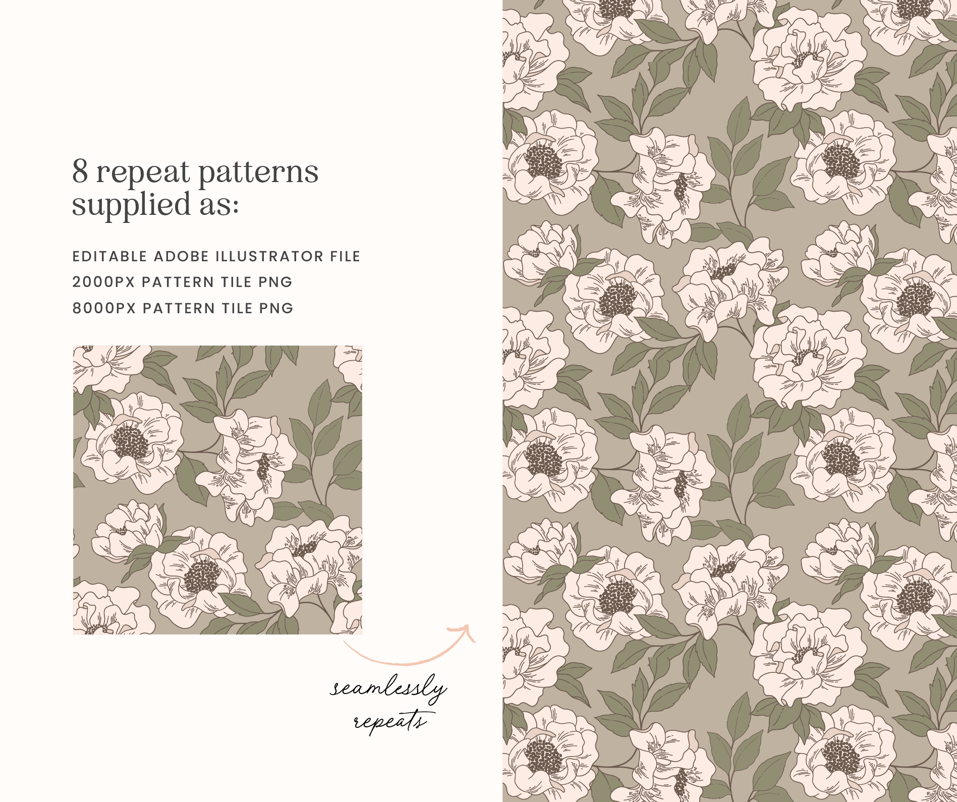 Blush Garden Floral Vector Illustrations