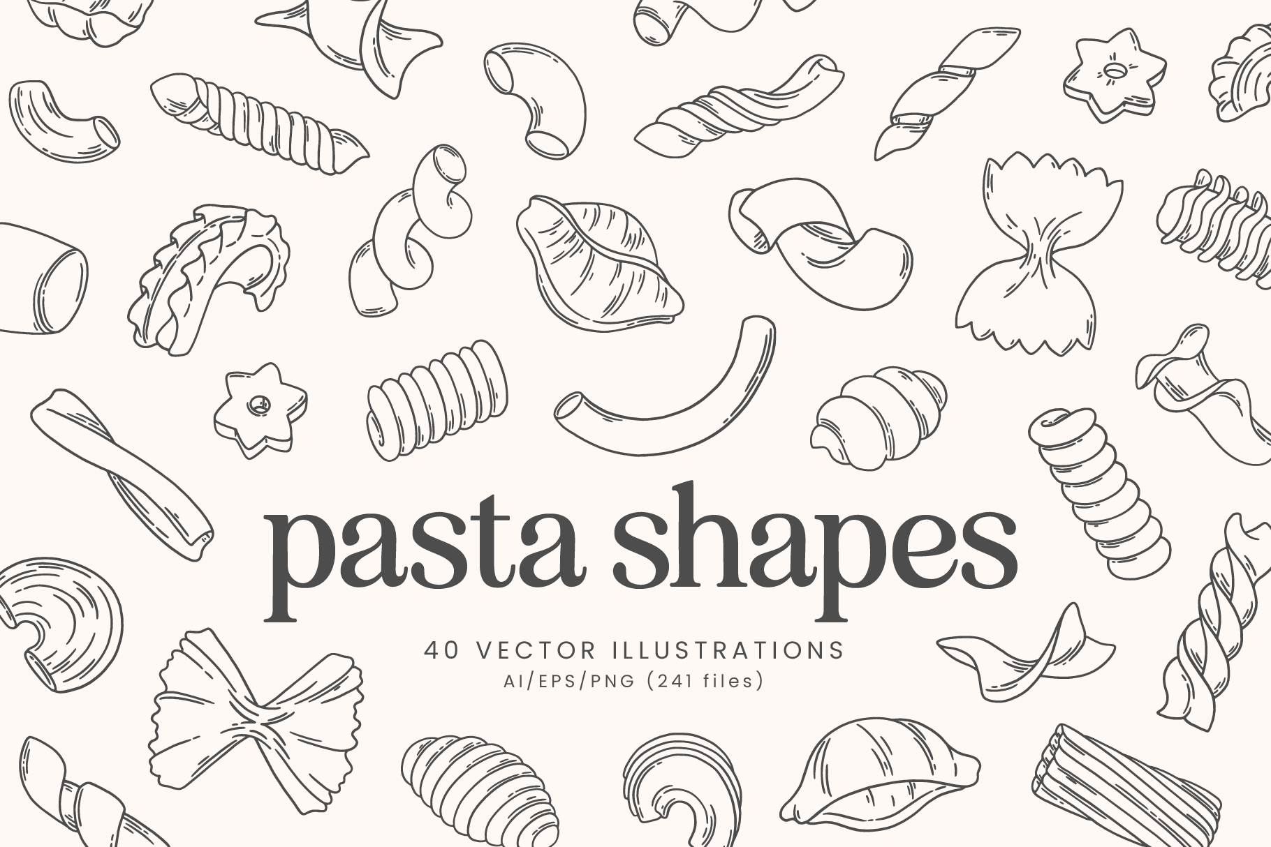 Pasta Hand drawn Vector Illustrations