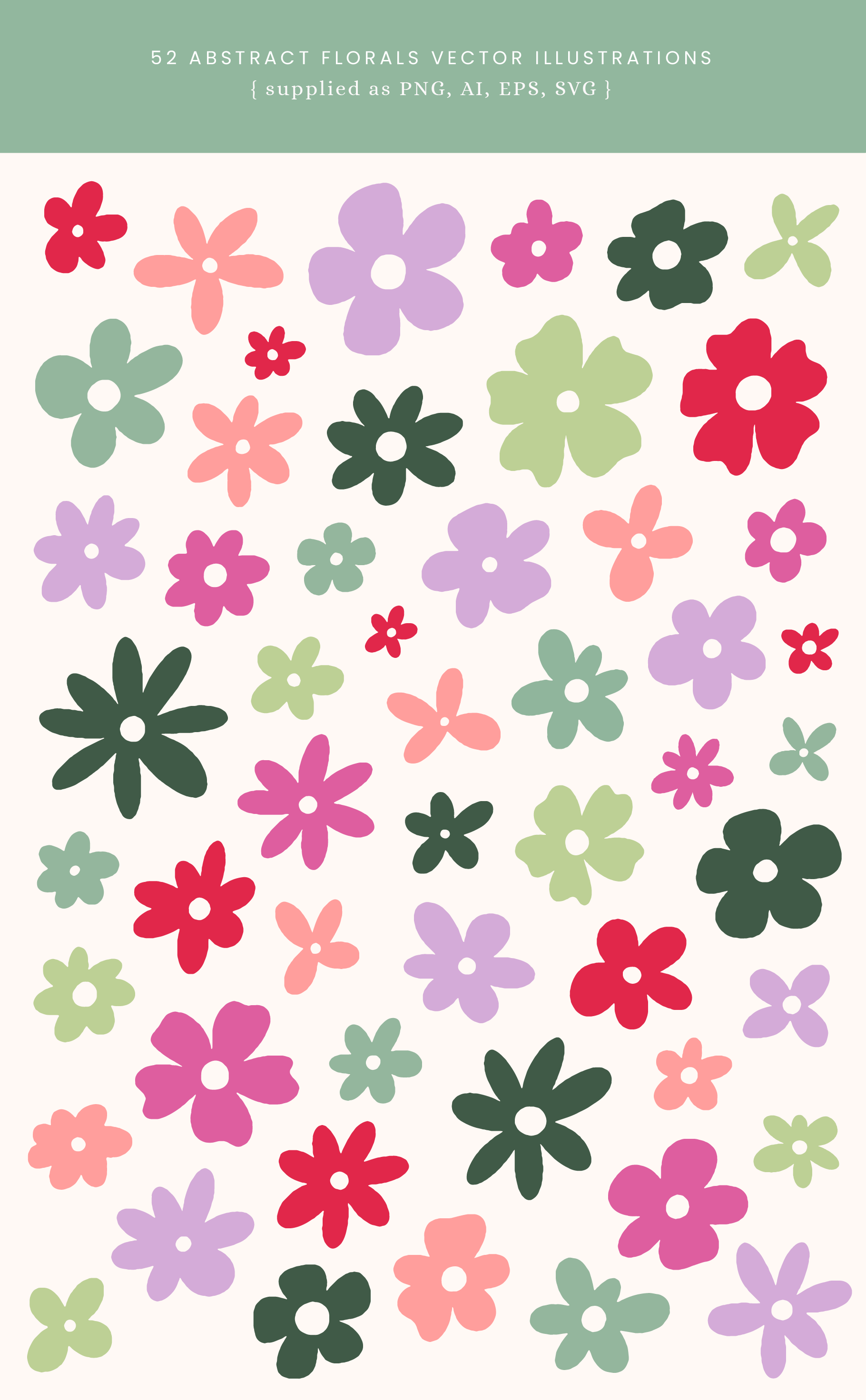 Abstract Florals Hand Drawn Vector Illustration Graphics