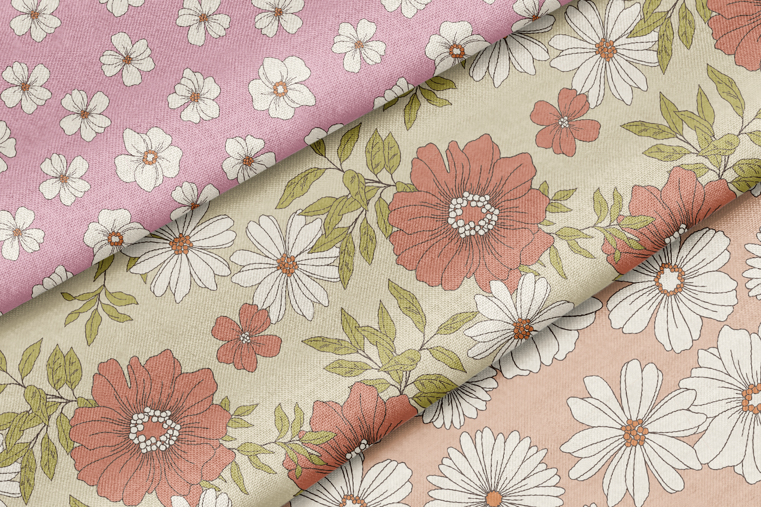 Summer Floral Hand Drawn Vector Illustrations