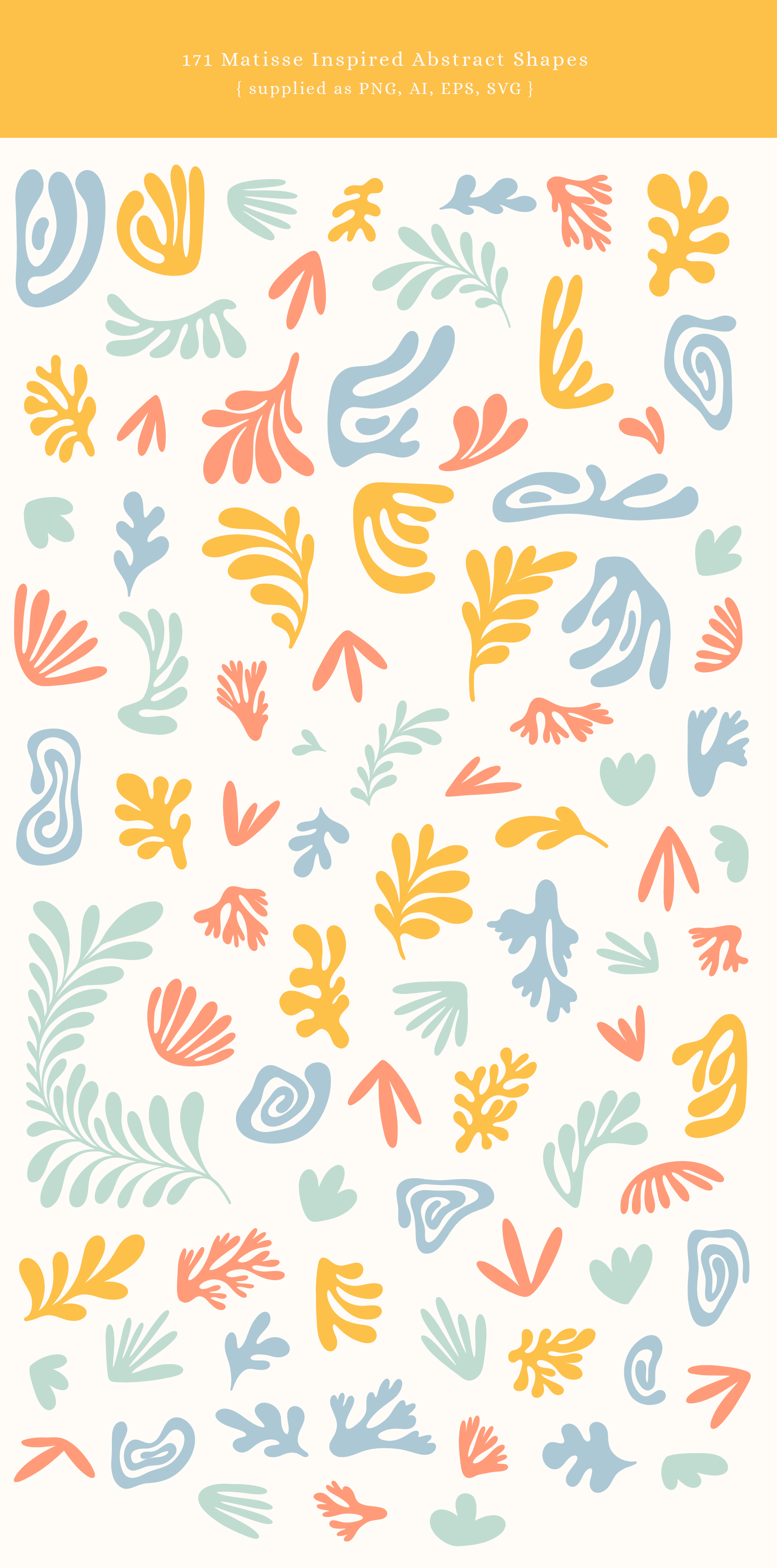 Abstract vector shapes inspired by Henri Matisse