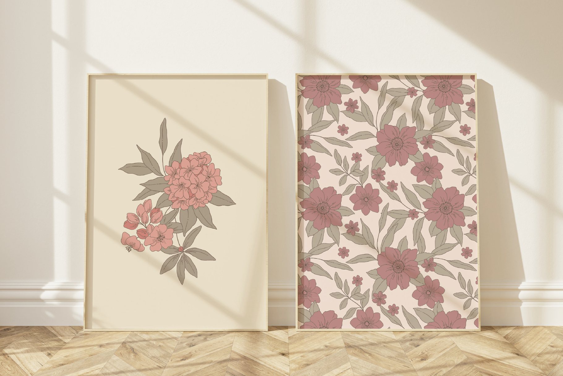 Blush Garden Floral Vector Illustrations