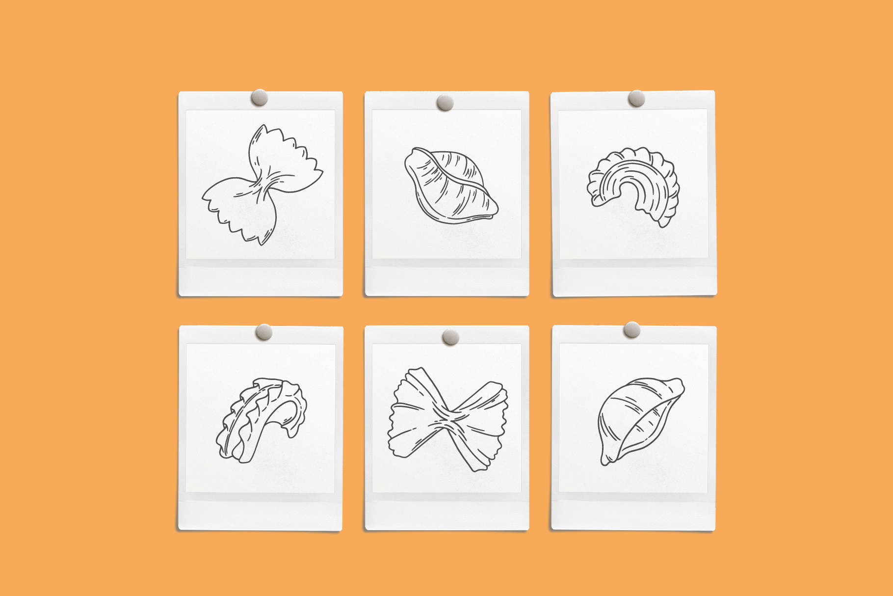 Pasta Hand drawn Vector Illustrations