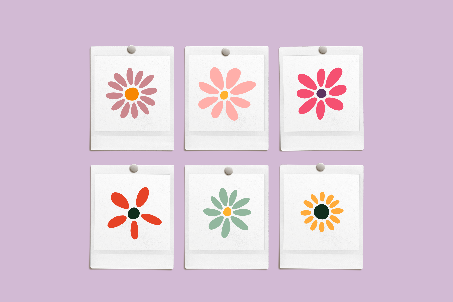 Abstract Flowers Vector Illustrations