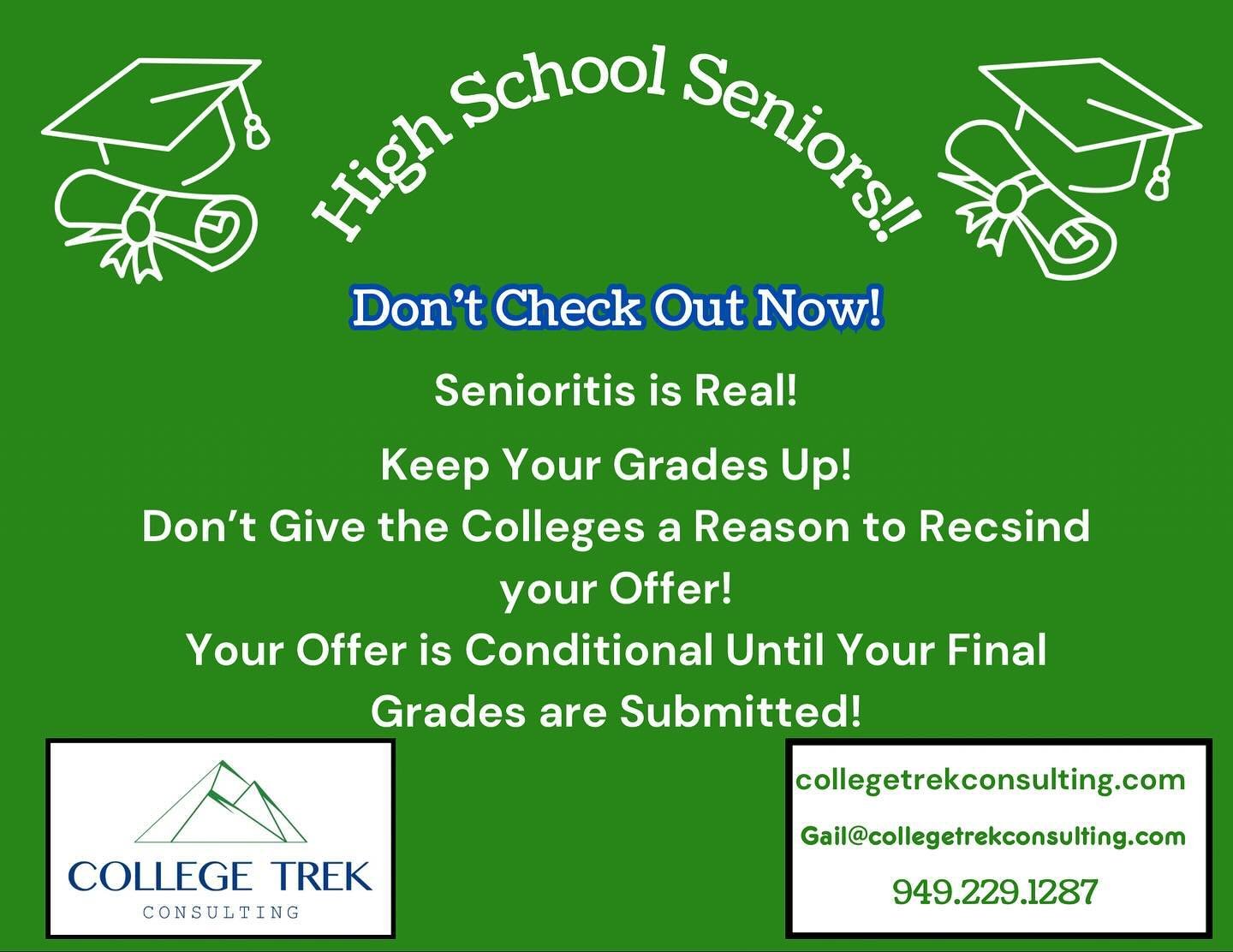 Keep up the good work seniors!
#college #collegeprep #class2025 #collegeadmissions