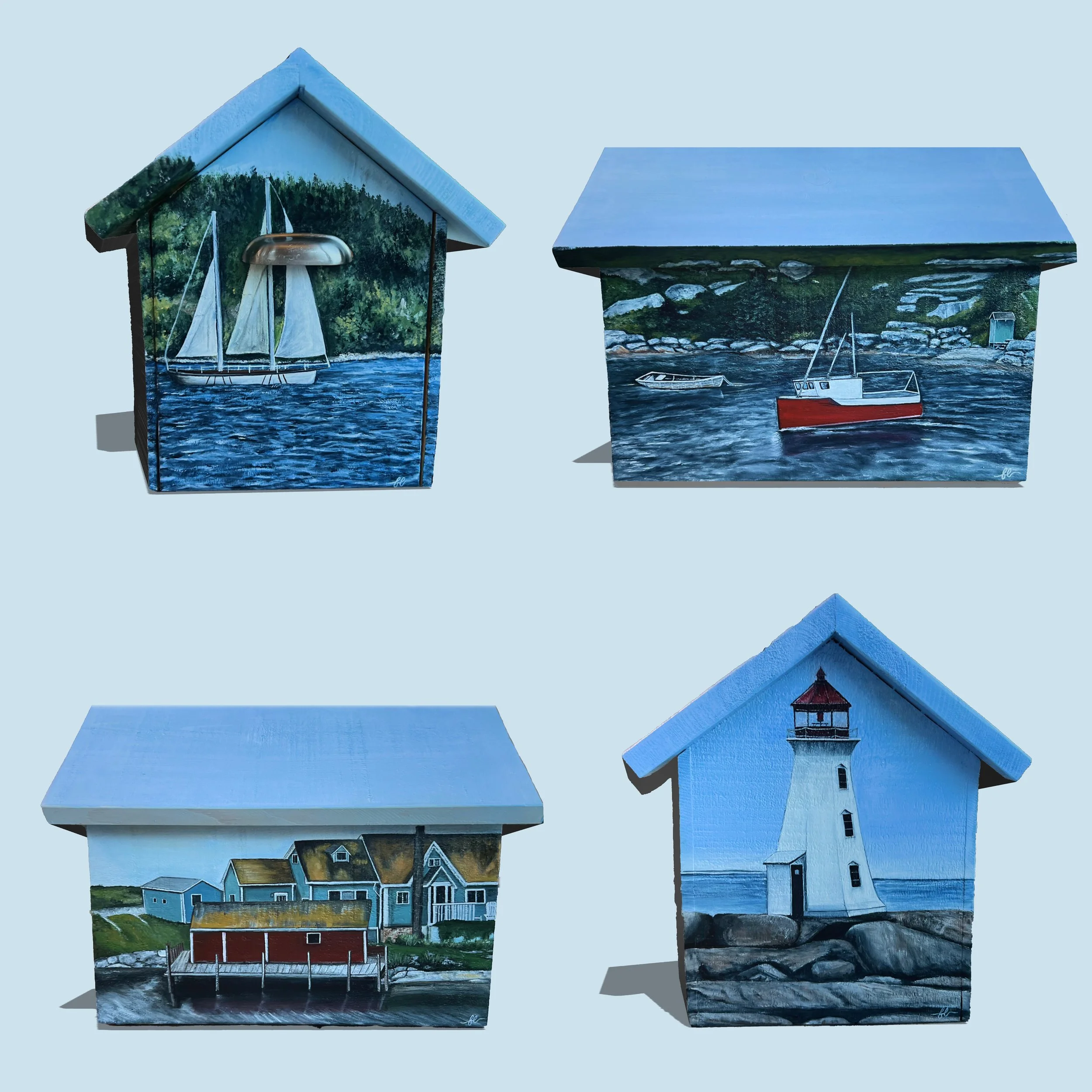 Acrylic Painted Wooden Mailbox 