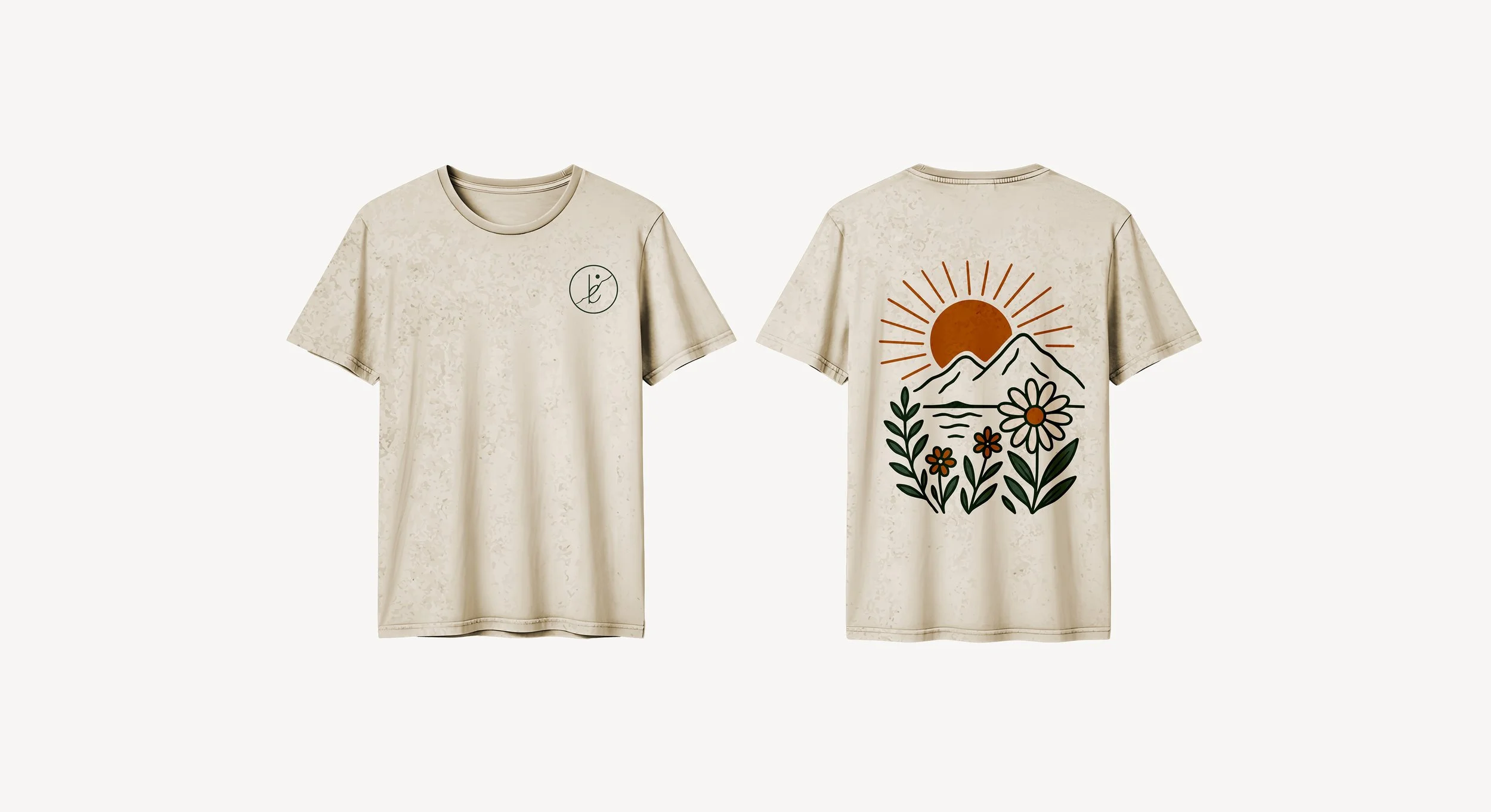 Golden Hour Bloom – Adult Unisex Acid Wash Graphic Tee
