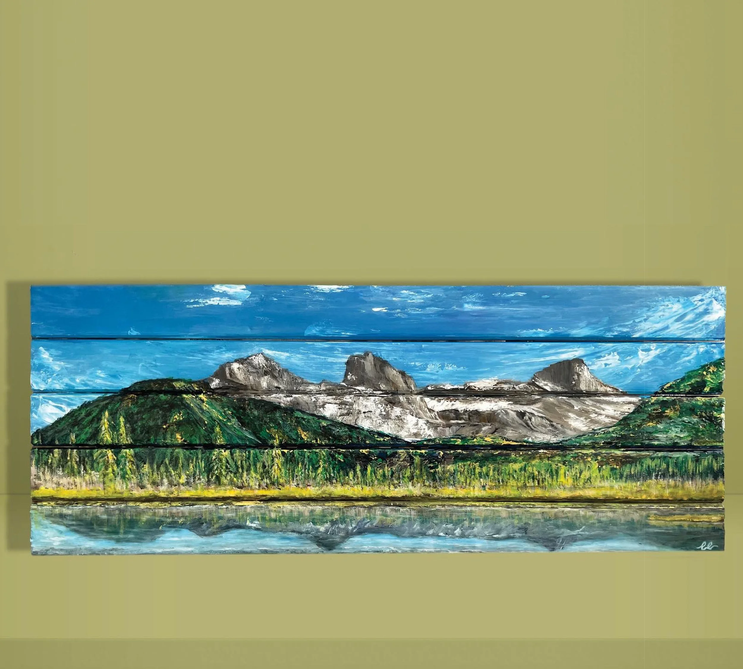 Wooden Slats, Acrylic Painting