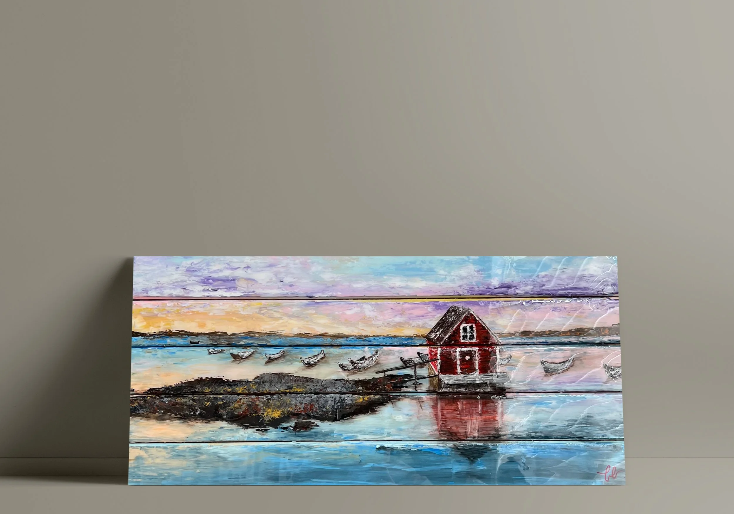 Wooden Slats, Acrylic Painting 