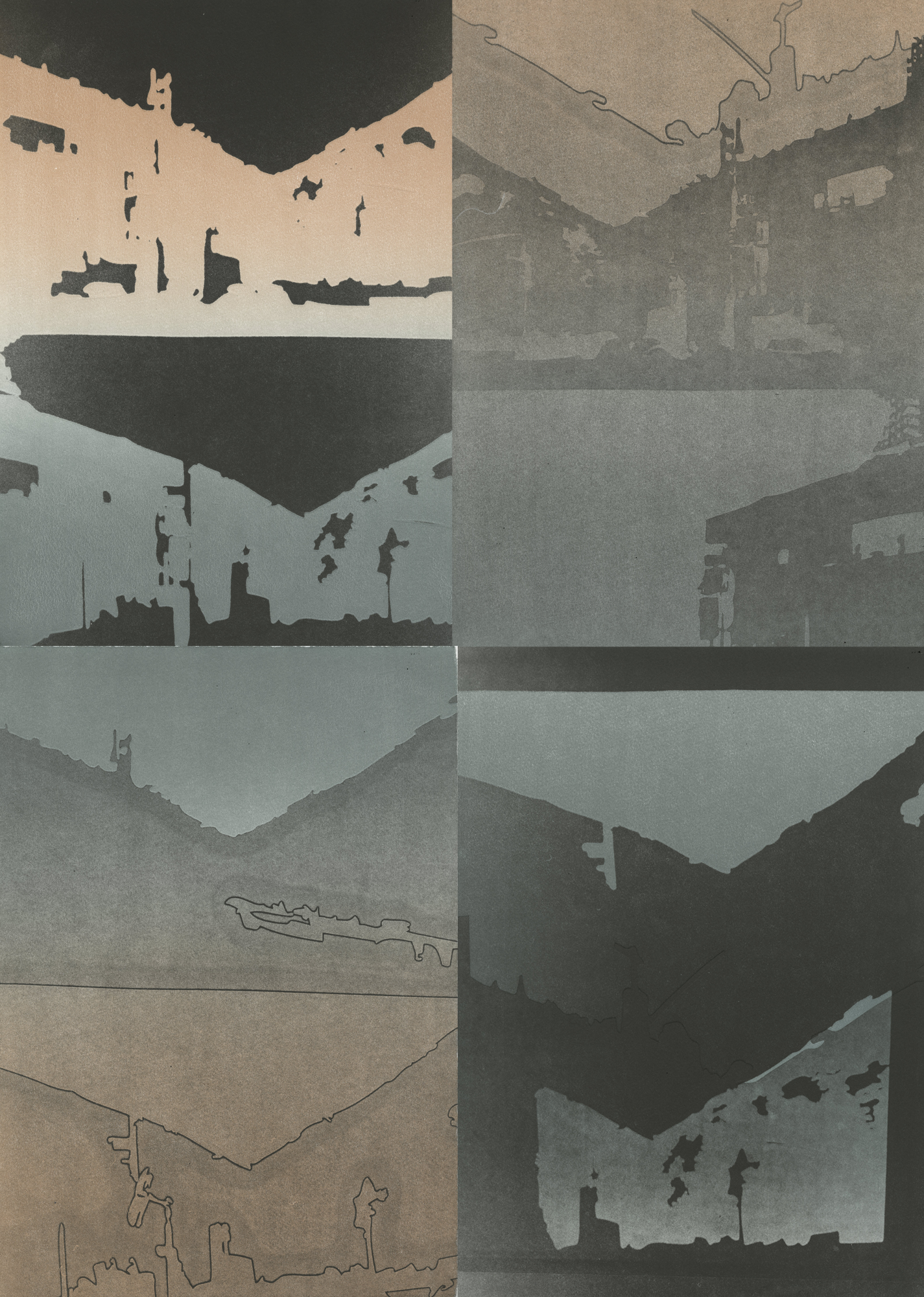 City series (2017)
Monotype, lazer cut stencil, 35 mm film
Quater Sheet