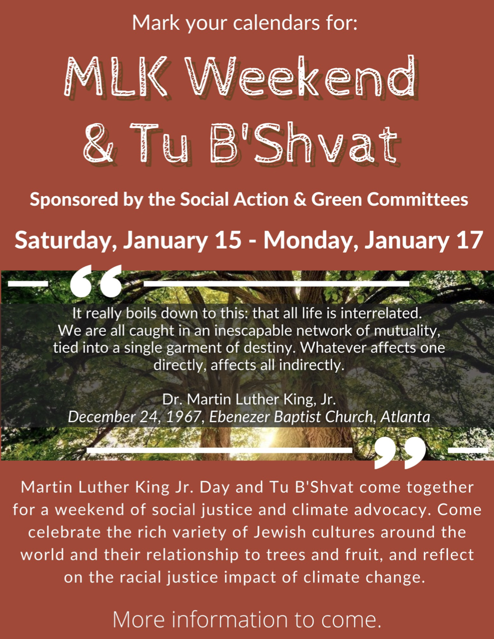 Event Flyer
Tifereth Israel Congregation, 2021
Print, PDF, JPEG, PNG
8.5 x 11 in