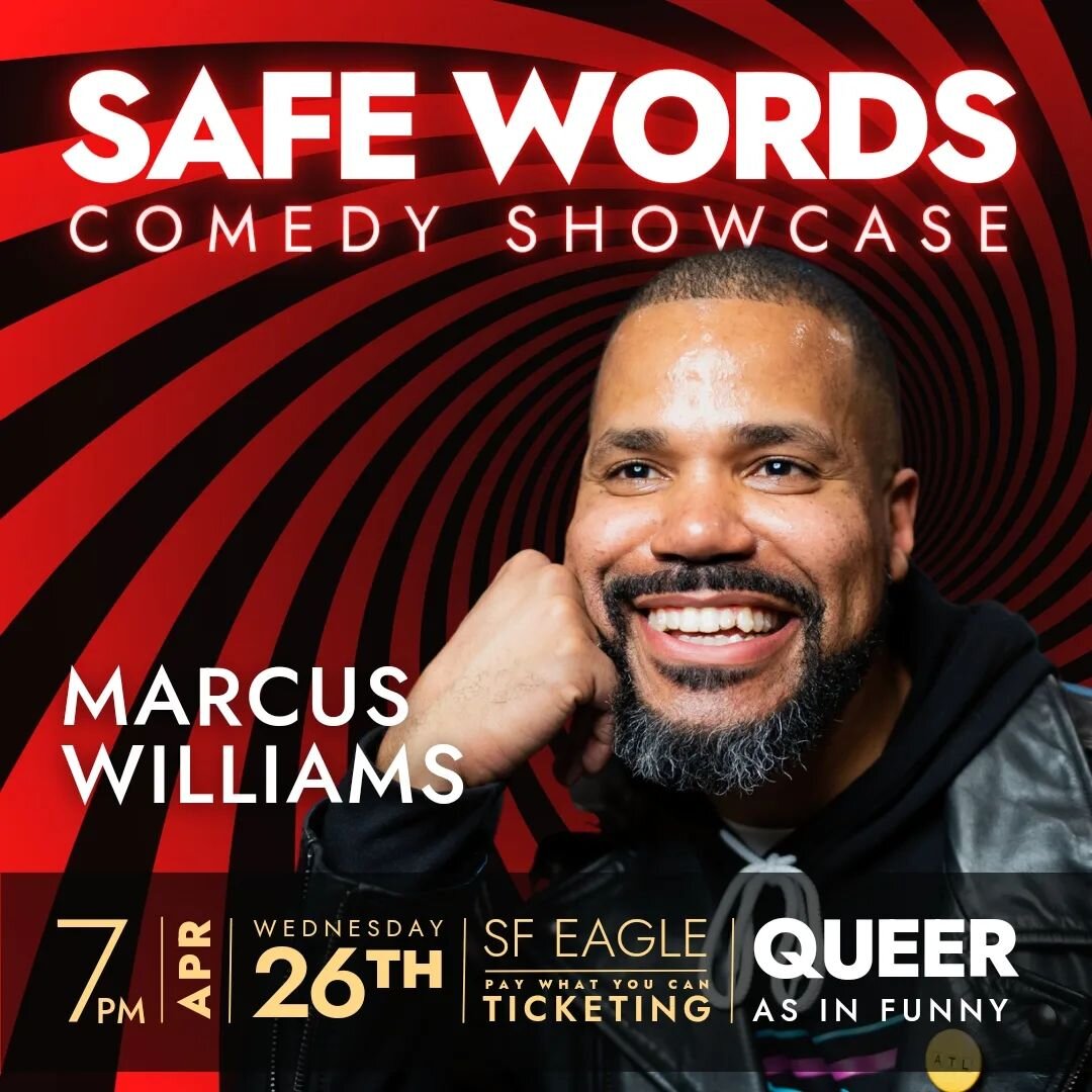We are thrilled to have Marcus Williams ( he/him | gay ) on the Safe Words stage for our Comedy Showcase! 

Marcus is a stand-up comedian known for his unique perspective on life, which he shares with audiences through his sharp humor and keen observ