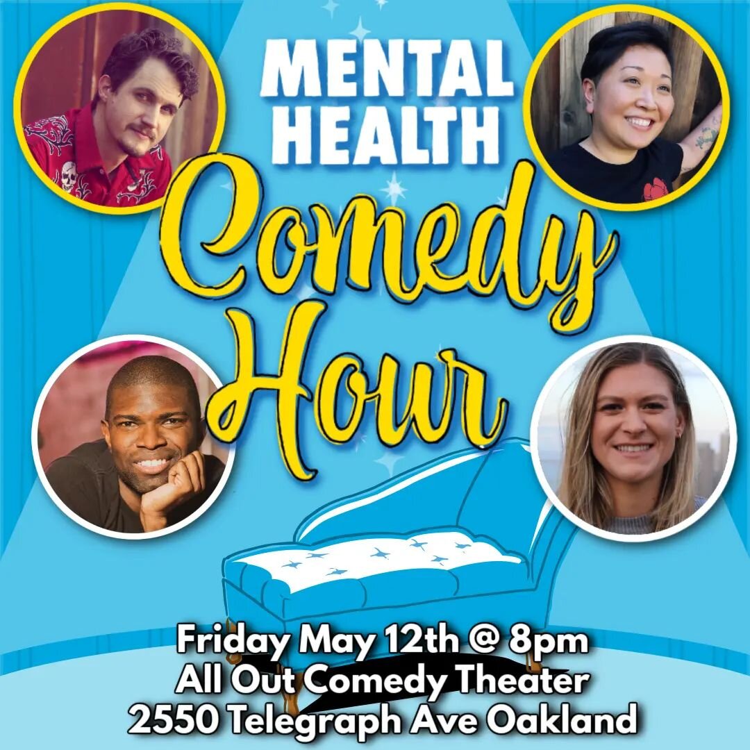 Mental health comedy hour @mhcomedyhour returns to @alloutcomedytheater in #Oakland on Friday May 12th. We've got a couple of amazing comics for this show. @bretthjennings makes her MHCH debut and joining us from New York City it's @calvinscato Calvi