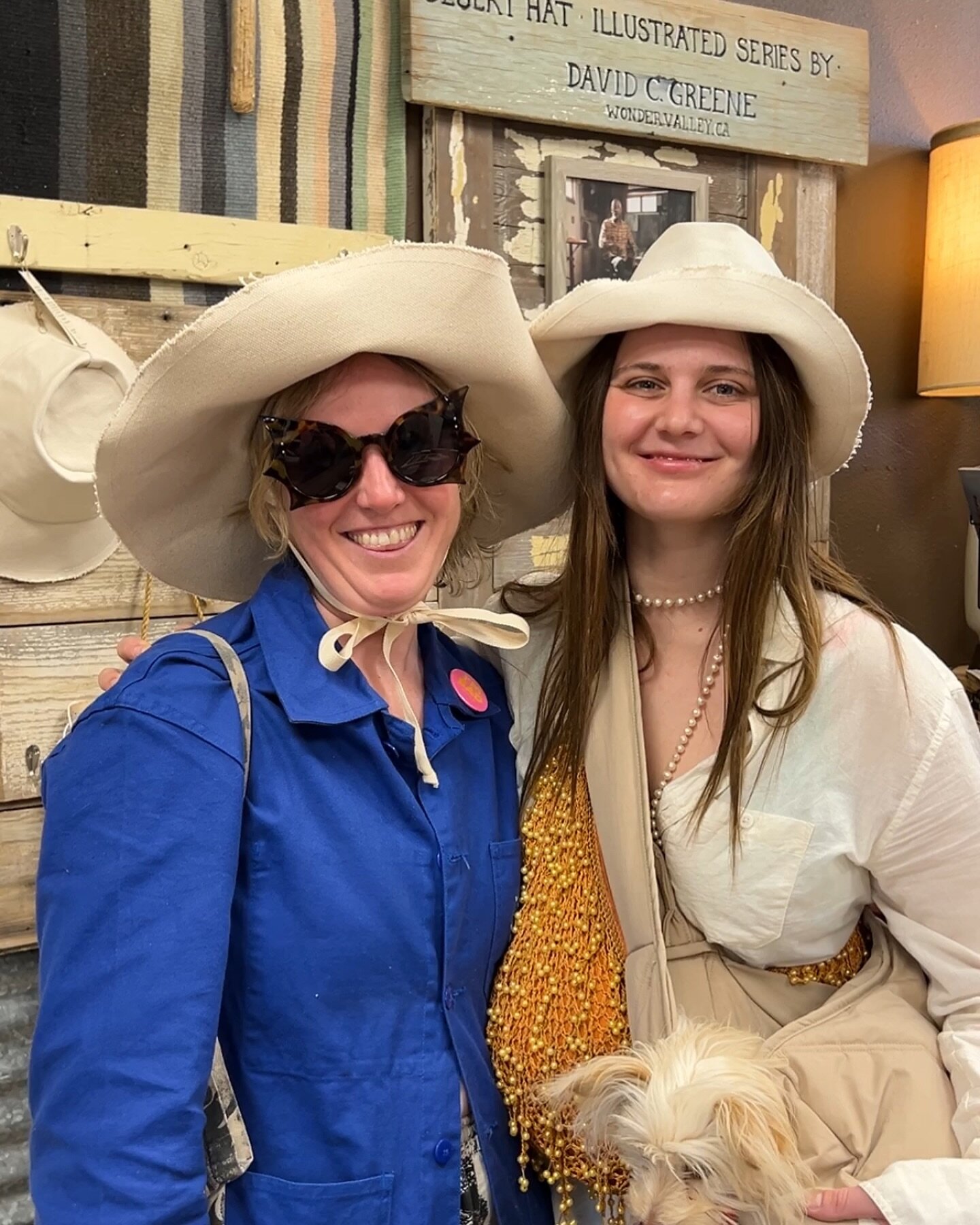 When two lovely young women spend the weekend in the HiDez and choose to adopt the &ldquo;desert look&rdquo;. Meet with @louisaknoer and @bridgethonan with their new Desert Hats. Thank you Louisa and Bridget for your visit. You both look amazing, and