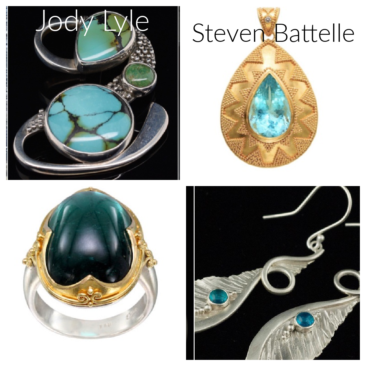 We have showcased Jewelry from Steven Battelle and Jody Lyle for over 25 years! Our customers love their impeccable workmanship and creative heart.