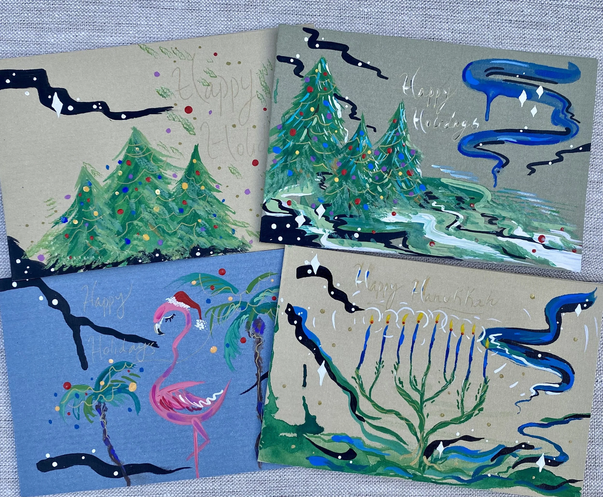 Daniela Blanco, Casa Boho, individually hand-painted cards.  Click on this to read more about her