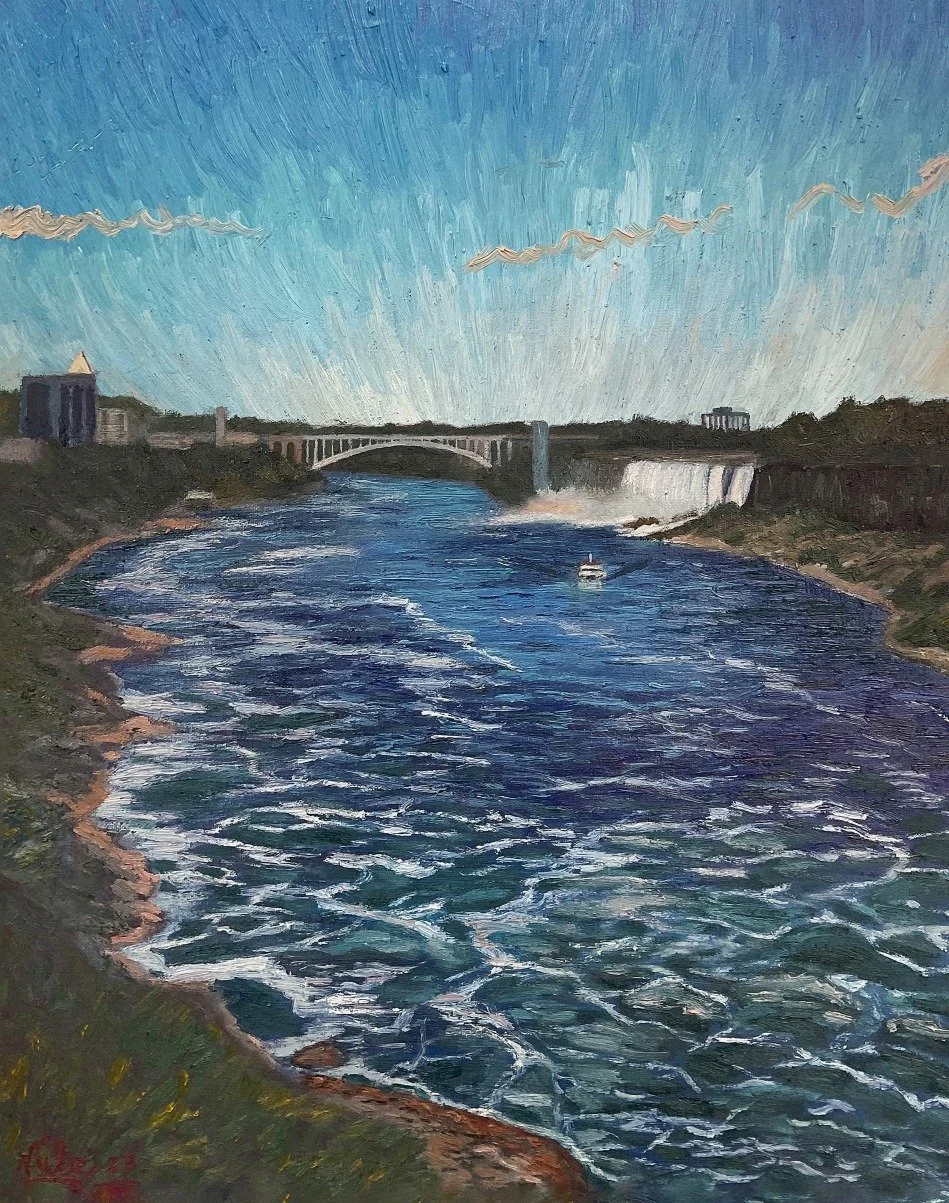 Rainbow Bridge Niagara Falls - Oil on Canvas - c. 2023  