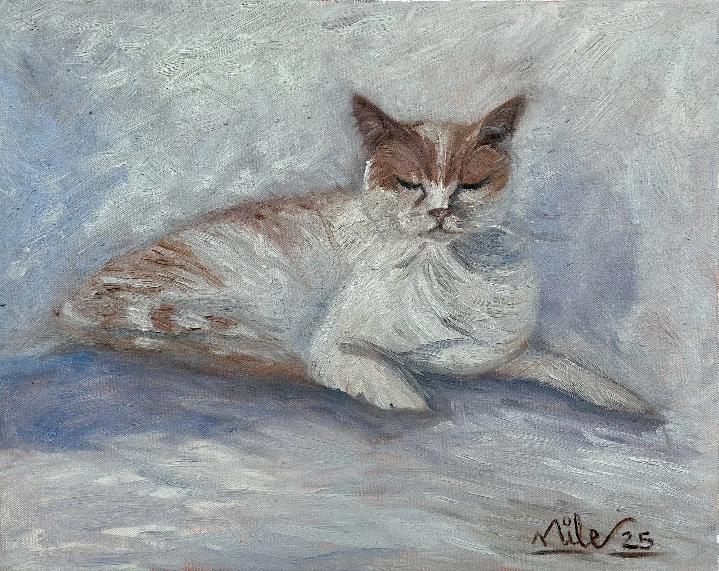 Portrait of a Cat -Oil on Canvas- 16x20 c. 2025
-Private Collection