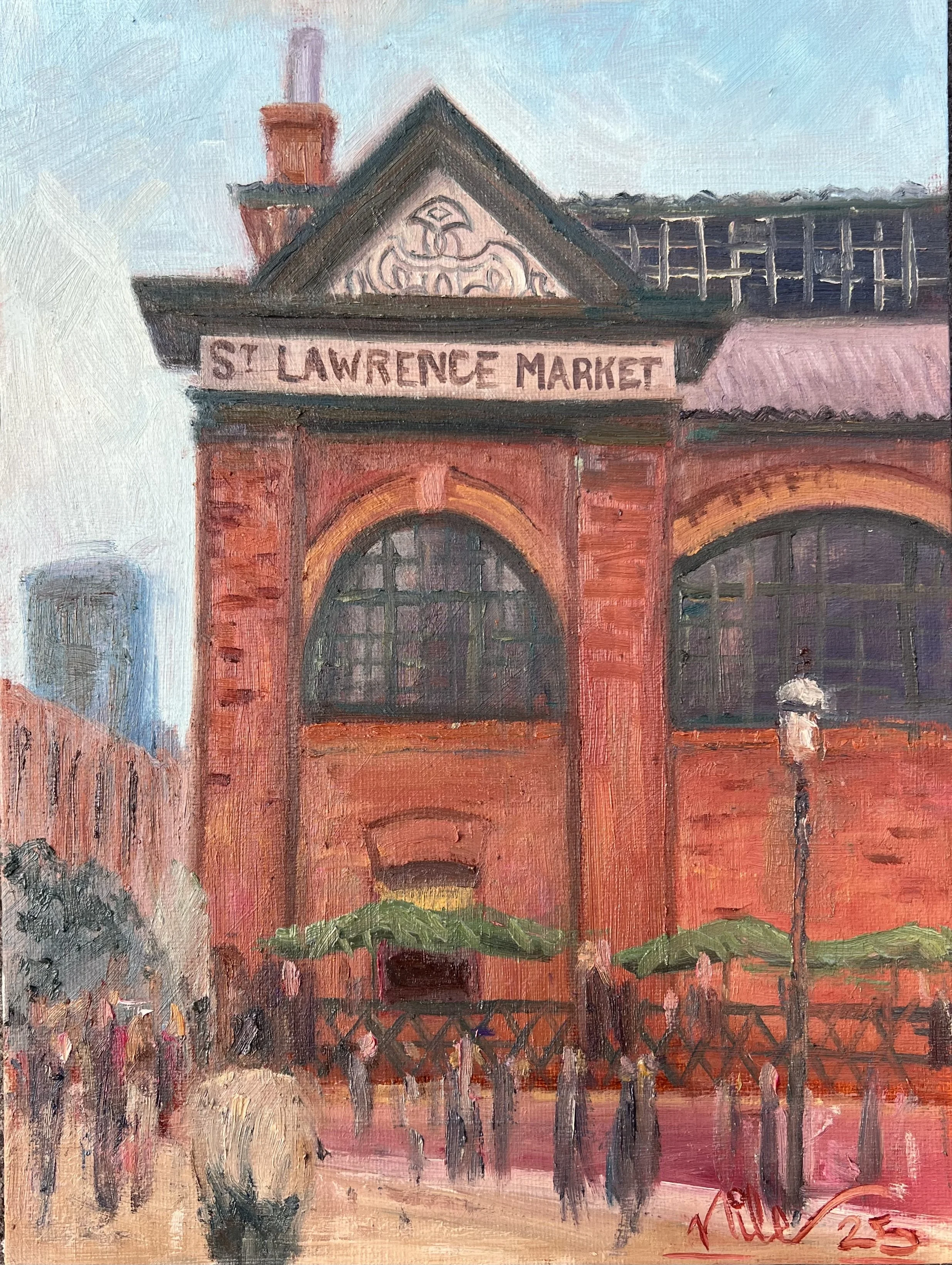 St Lawrence Market; Heatwave -
Oil on Panel -
9x12 c. 2025