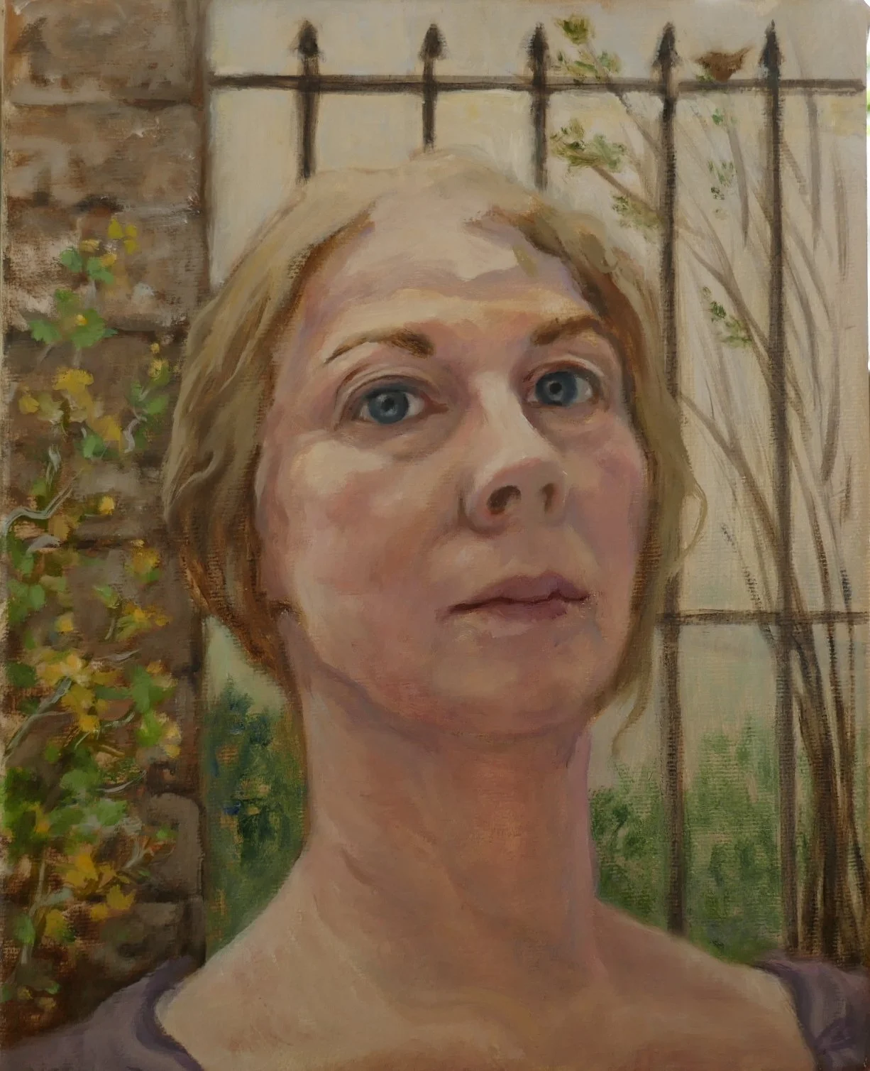 Woman with Scottish Gate Oil on Canvas 8x10"