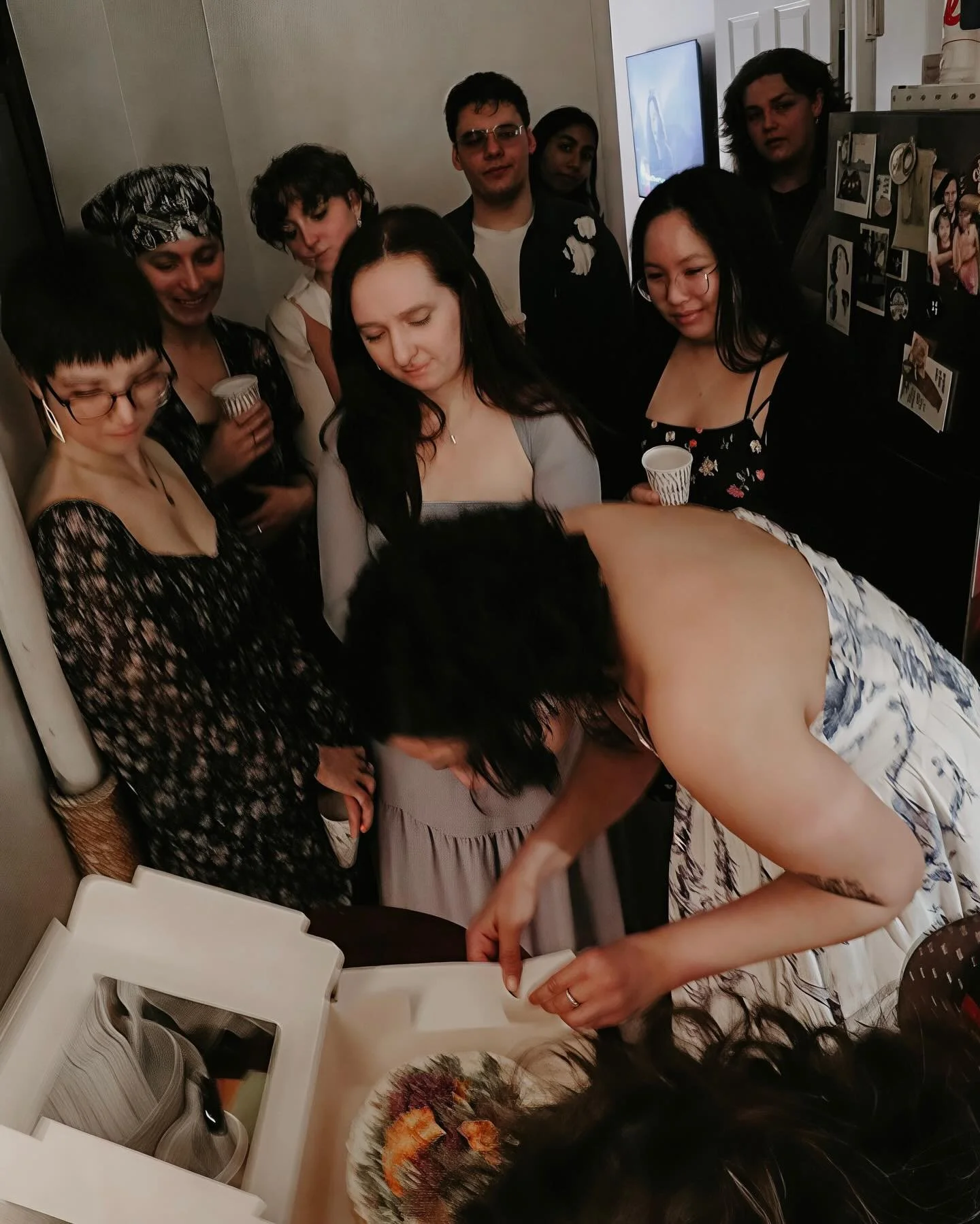 welcomed the vernal equinox home with all of my favourite wild women &amp; fae folk 🌷☁️🐝

photos: @maisiemcpherson / cake: @cakedbylei / cocktails: @kara.c.o / signs: @sangitha.aiyer / dress: @abercrombie / tulip hat: @cathcrochetsuk