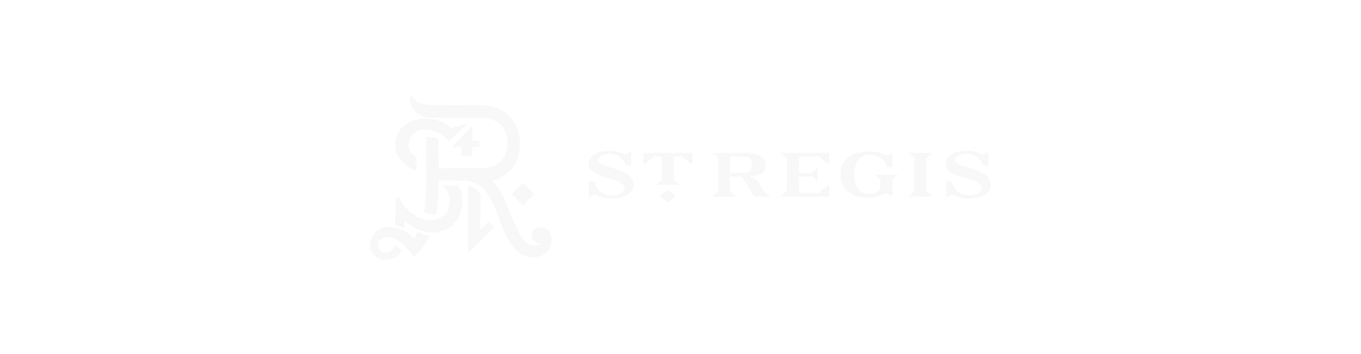 Black background with white logo of 21st Century St. Regis, featuring an ornate monogram and the words '21st Century St. Regis'