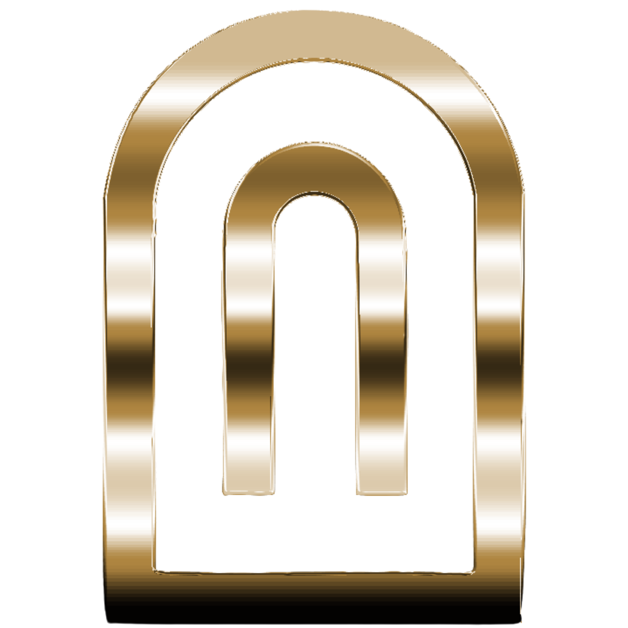 Colorful digital abstract artwork with arched shapes and vertical lines in gold, red, blue, green, purple, and black.