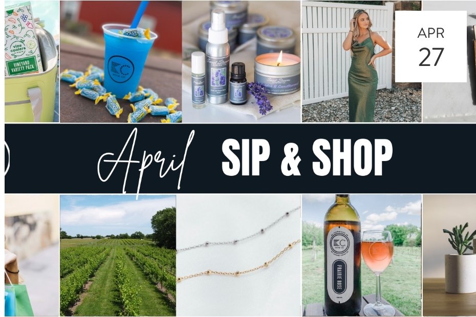 Join us at KC Wine Co. Saturday from 12pm-6pm for the first Sip &amp; Shop of the season. We can not wait to see you! In the Cider Barn.