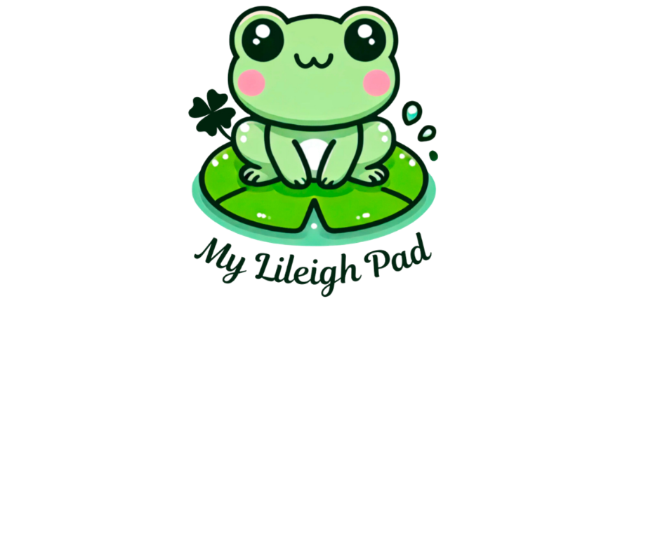 Cute cartoon frog sitting on a lily pad with the words 'Find Me' below.