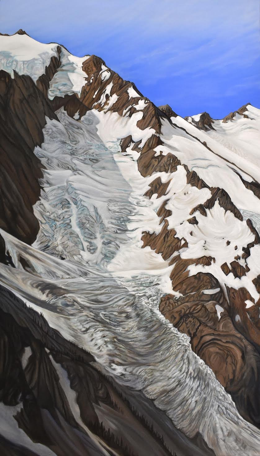 Oil painting of The Black Glacier in 1970 by Klara Maisch. // Courtesy of Klara Maisch 