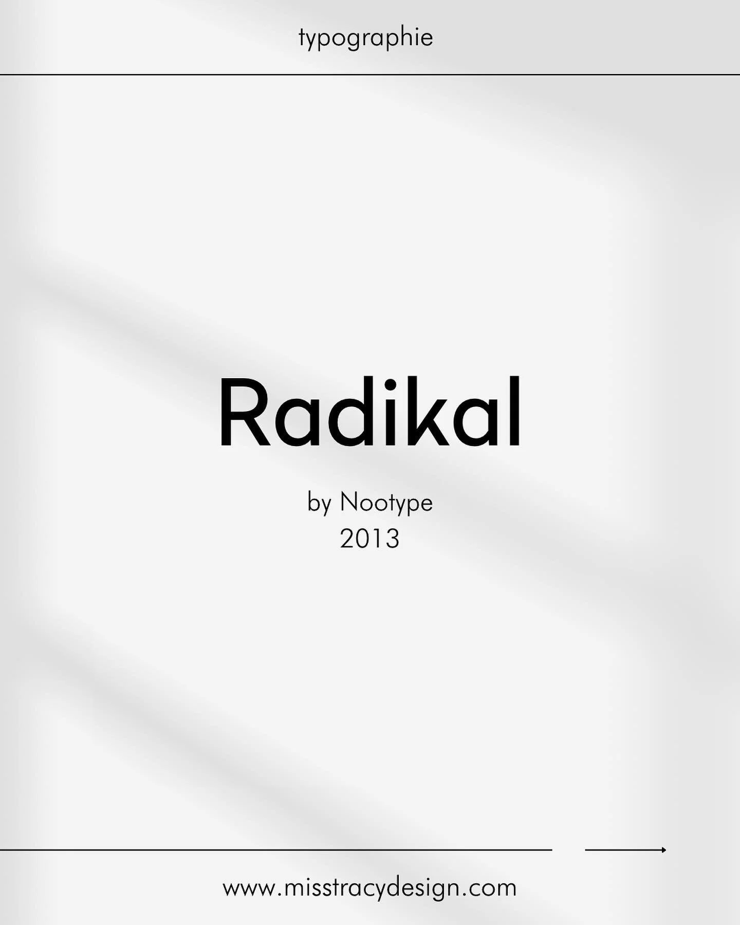 TYPO
N&eacute; en octobre 2013 et en Cyrillique en 2021, RADIKAL est une police g&eacute;om&eacute;trique d&eacute;di&eacute;e &agrave; la recherche de la puret&eacute;. La famille Radikal comprend 7 graisses, de UltraThin &agrave; Black, avec leurs 