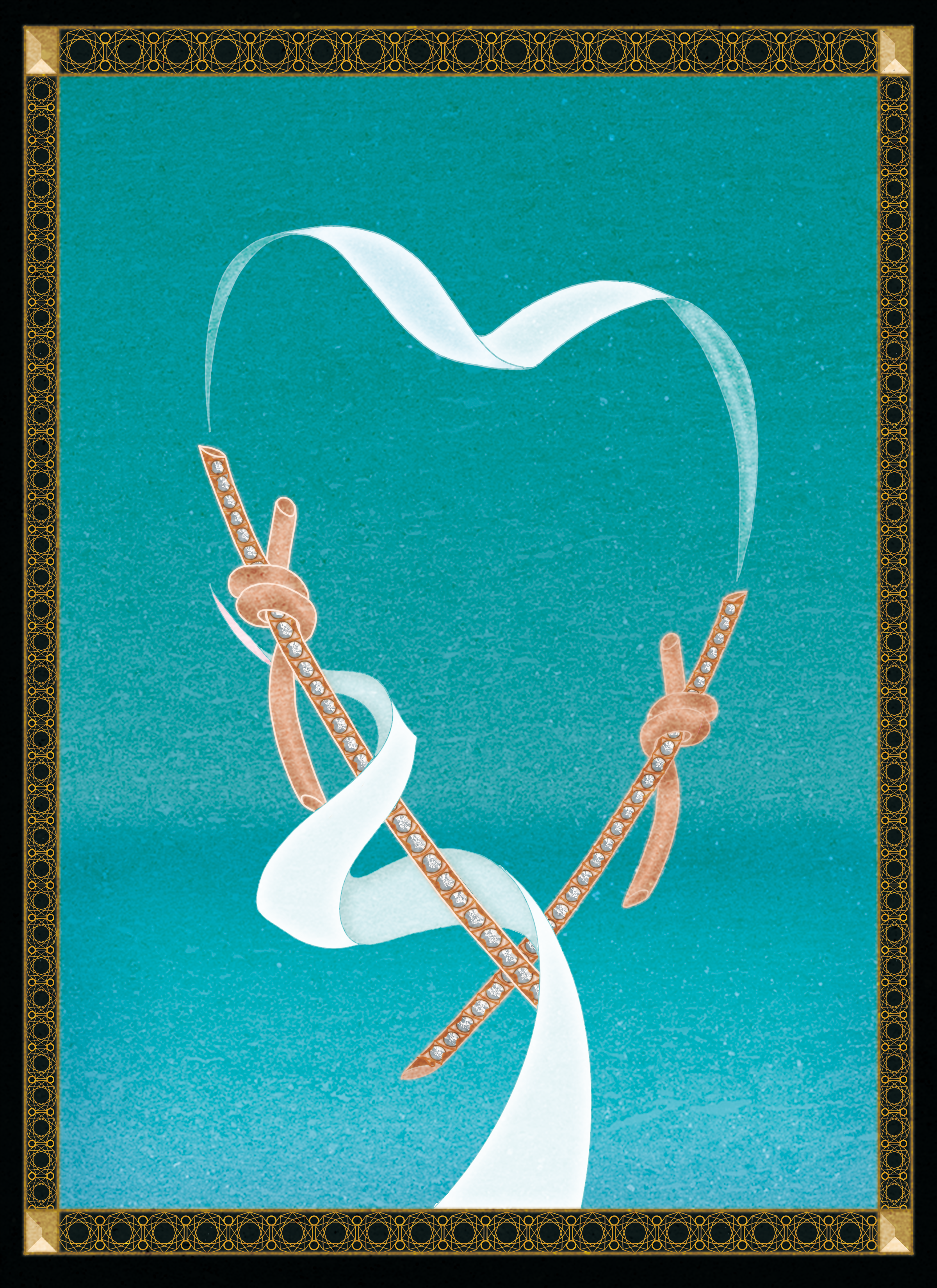 Tiffany Knot: Inspired by an archival bow crafted in 1889—a symbol of life’s most enduring ties—Knot is an expression of love's unwavering bonds. The above illustration is for the riddle.