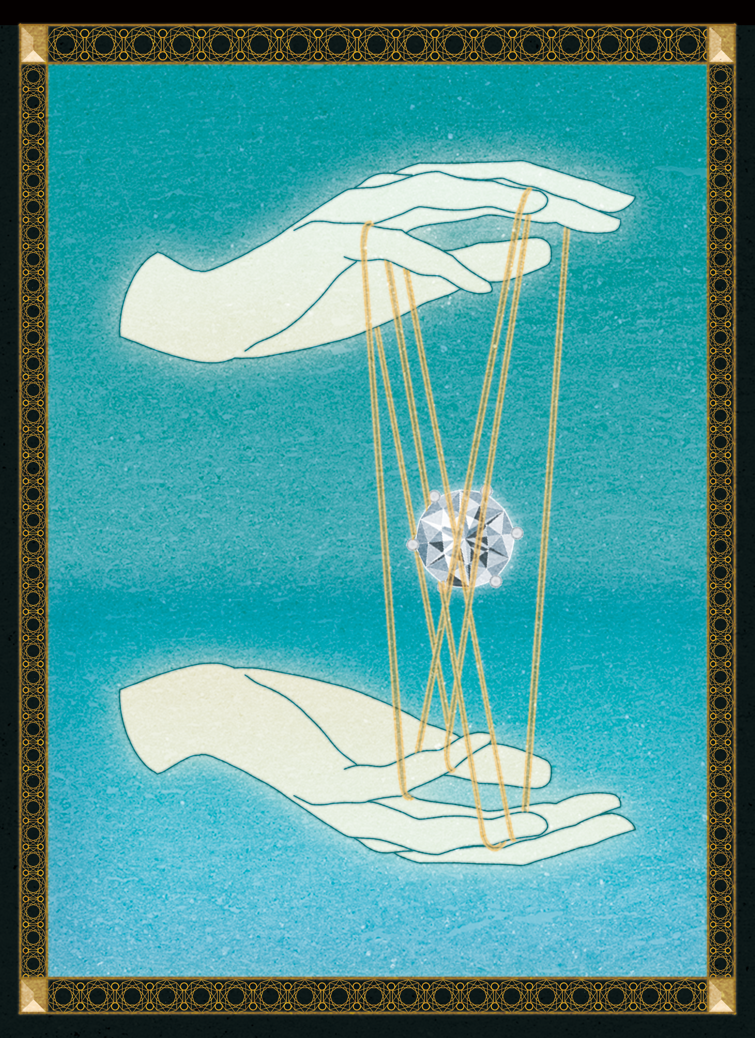 Tiffany Sixteen Stone:  ... a cross-stitch motif that draws on the designer’s family legacy in textiles. The above illustration is for the riddle.