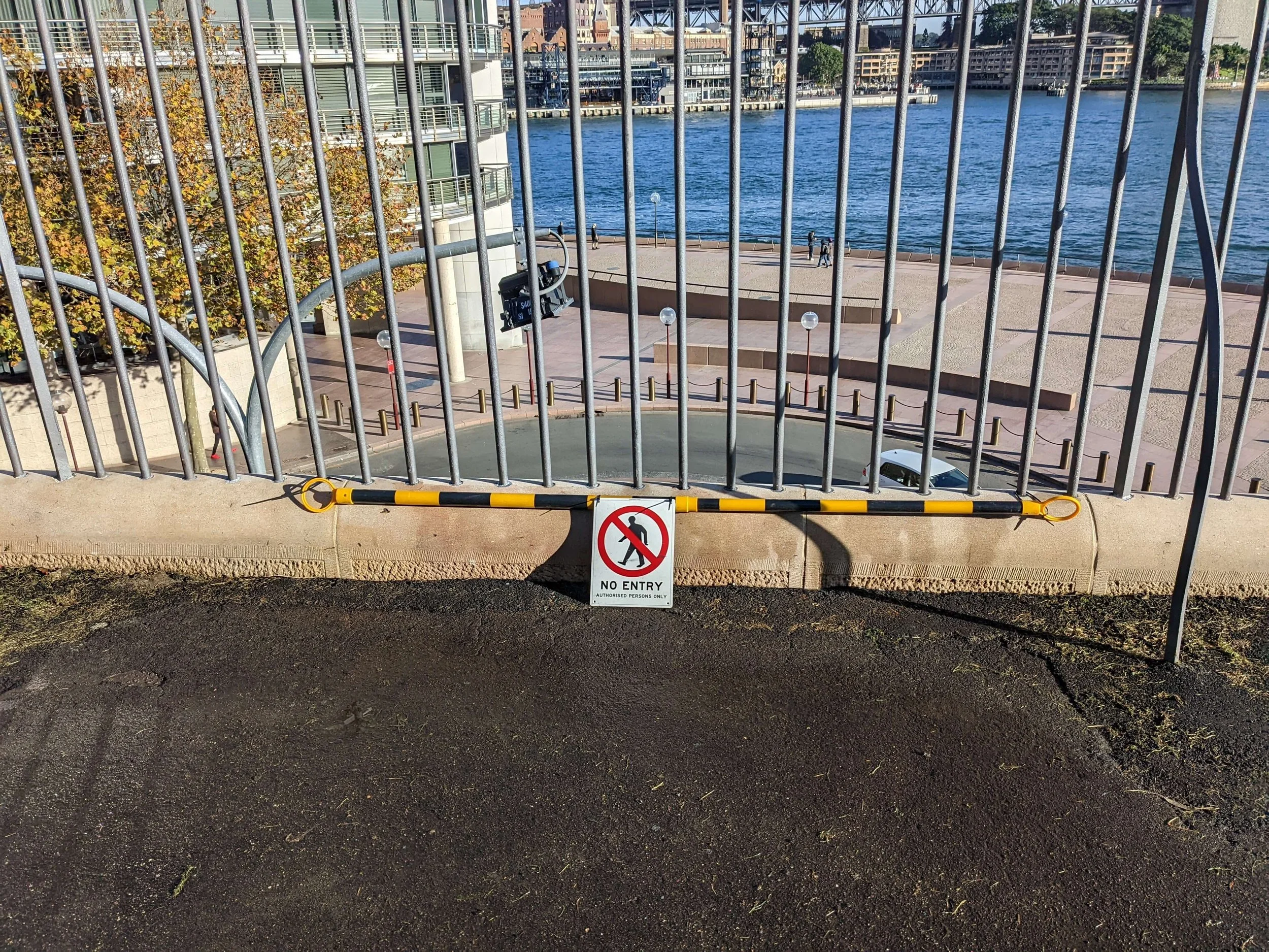 graffiti removed from newly installed sandstone at tarpeian way sydney royal botanical gardens