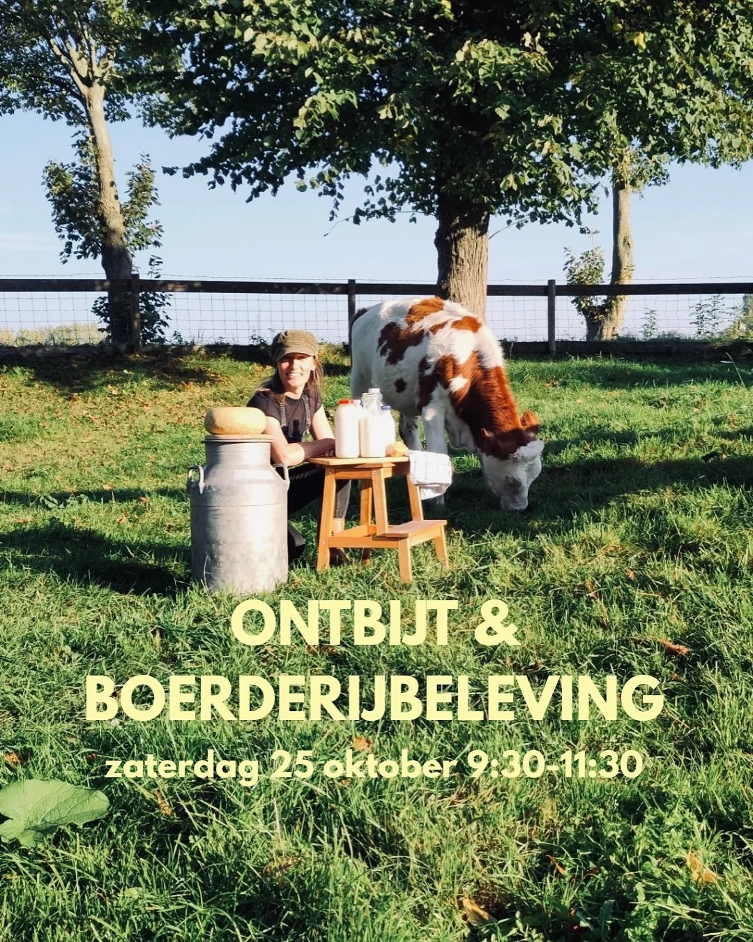 Ontbijt &amp; Boerderijbeleving 🐄

Zaterdag 25 oktober | 9:30&ndash;11:30 | De Groene Griffioen

Kom proeven waar je eten &eacute;cht vandaan komt.

Een vers ontbijt, een rondleiding over de boerderij, koffie, dieren, verhalen en het veld onder je v