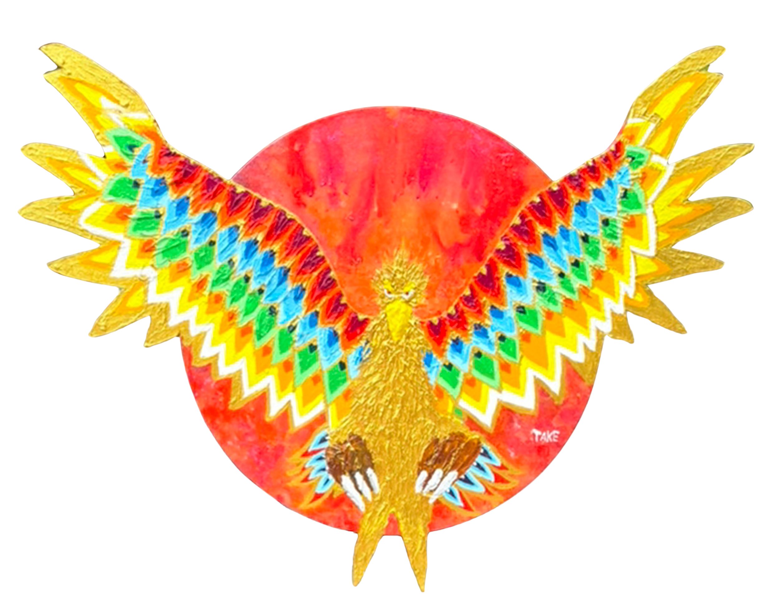 Rainbow Phoenix Descending to the Shrine