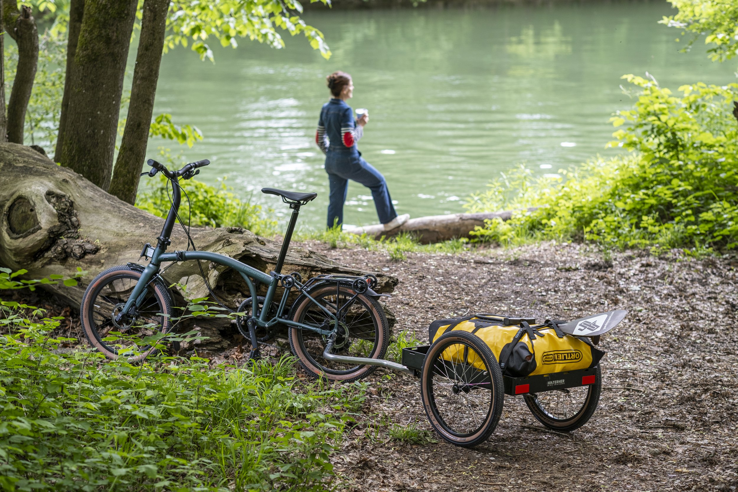 Brompton G Line mit Fahrradanhänger