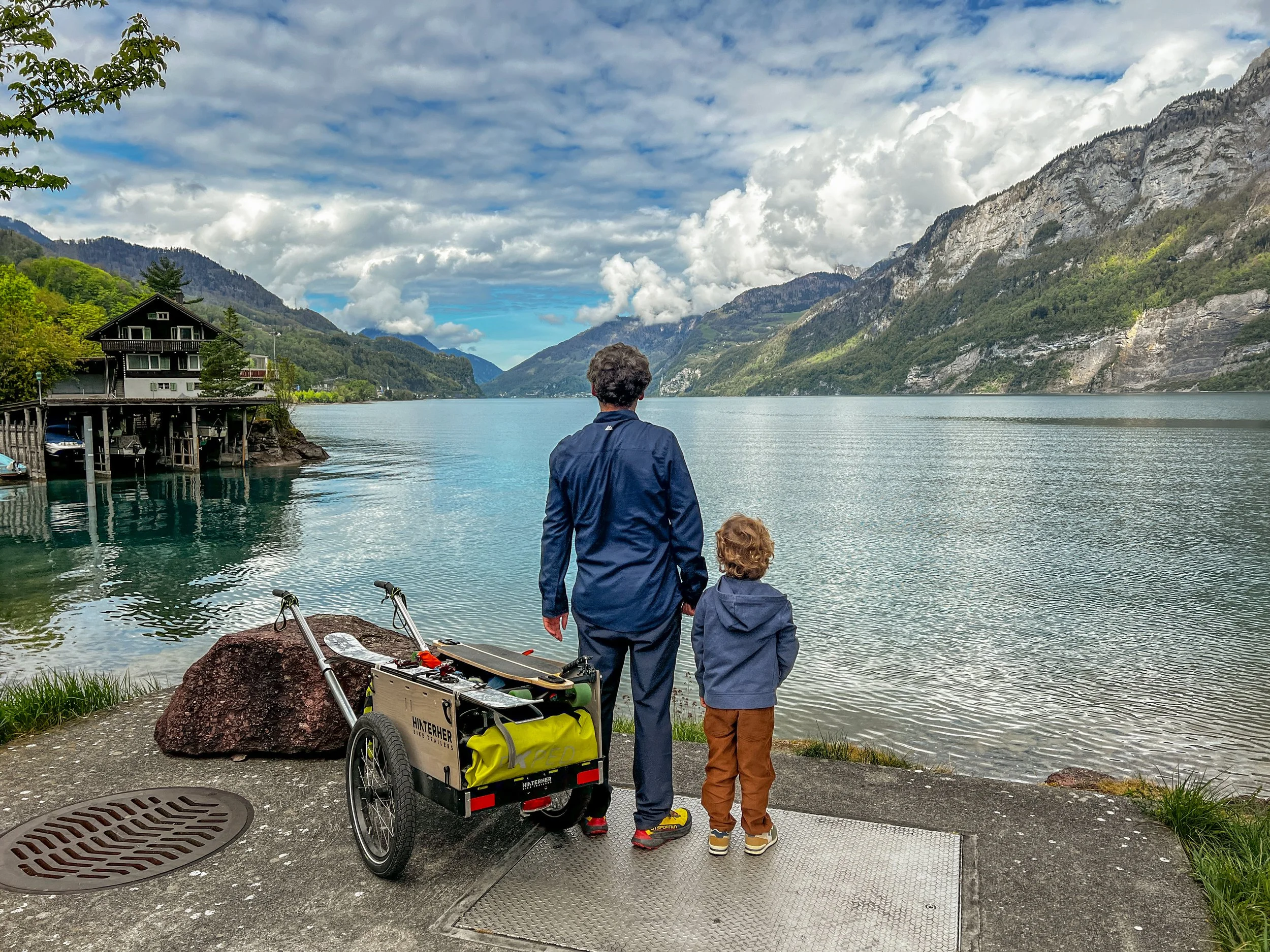 „Hinterher Hmax Wander-Rikscha mit Trommelbremse im Einsatz im Hochgebirge bei Thomas Oschwald