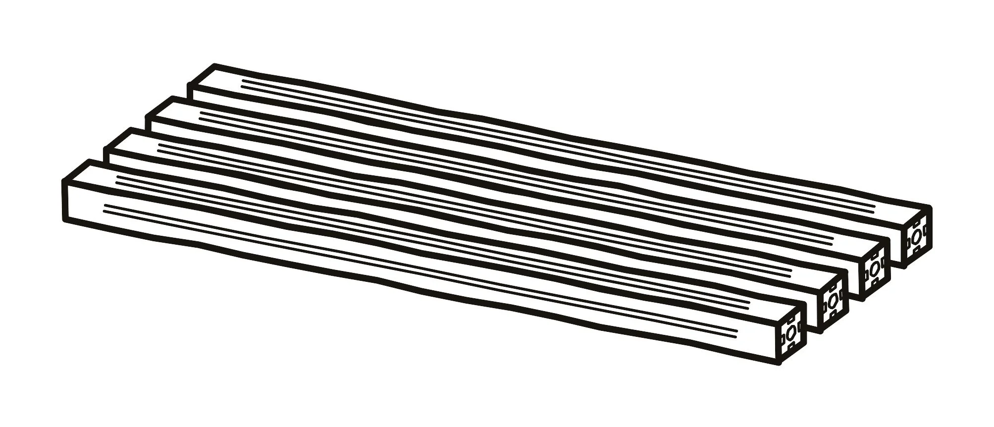 Schematic drawing and simplified illustration of system profiles for building a bicycle trailer