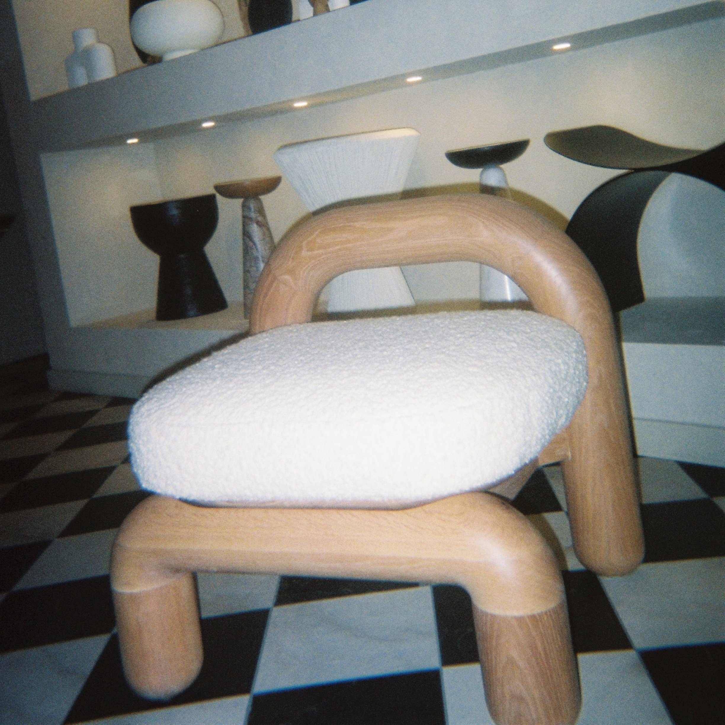 wood oak furniture chubby design art decorative collectors limited boucle living room lounge chair sophisticated