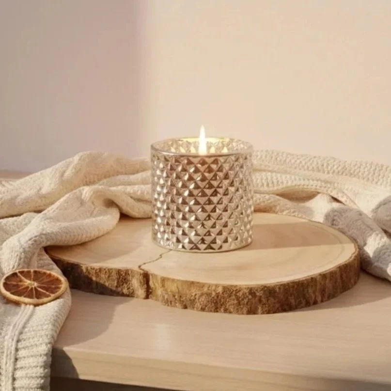 Sweet Orange Aromatherapy Candle Silver Jar