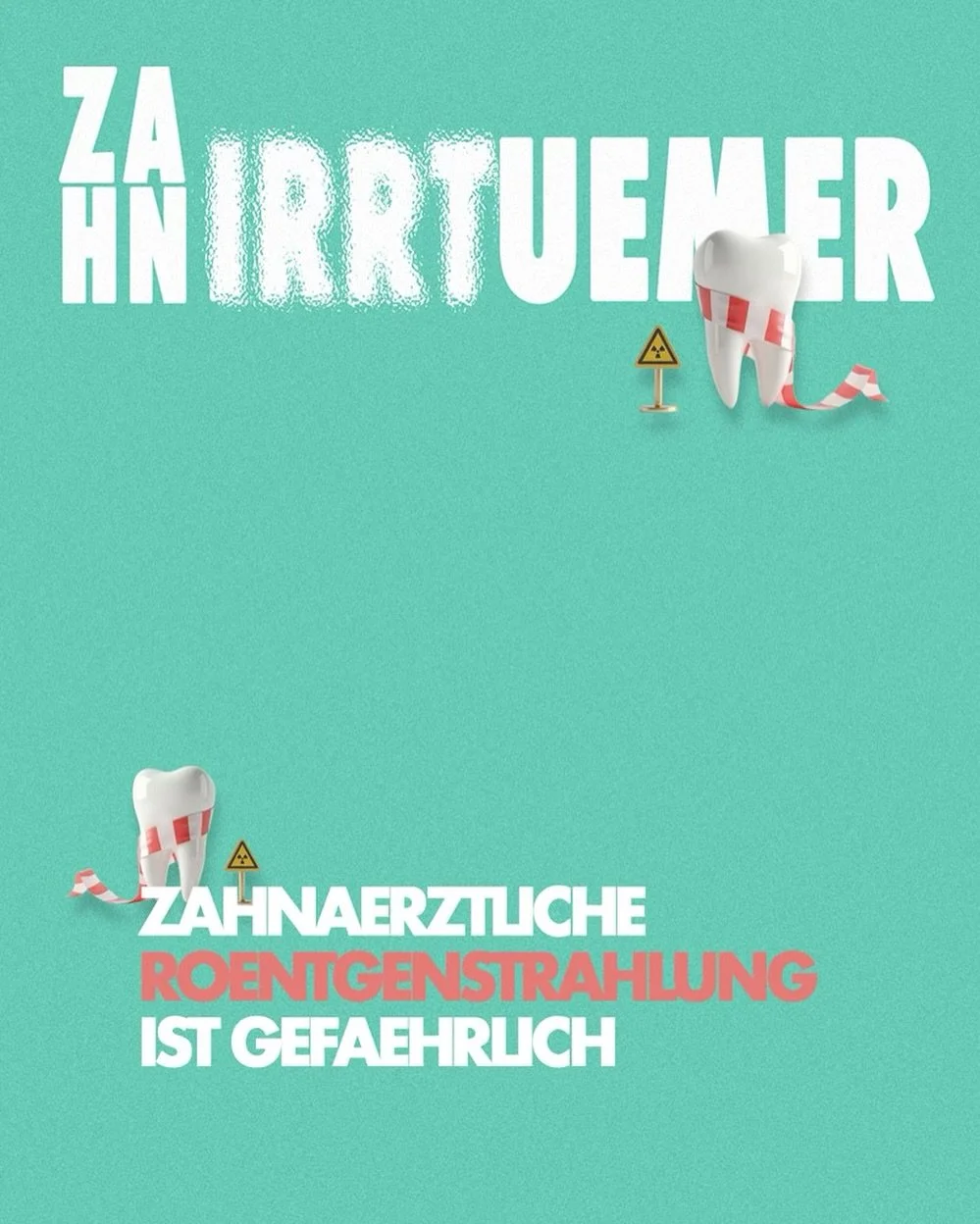 𝐔𝐧𝐟𝐮𝐠!
Manche Menschen glauben zwar, zahn&auml;rztliche R&ouml;ntgenstrahlung sei gef&auml;hrlich. Doch das ist stark &uuml;bertrieben: Die Strahlendosis moderner Ger&auml;te ist extrem gering &ndash; ein Flug Ans Mittelmeer setzt ein Passagier 