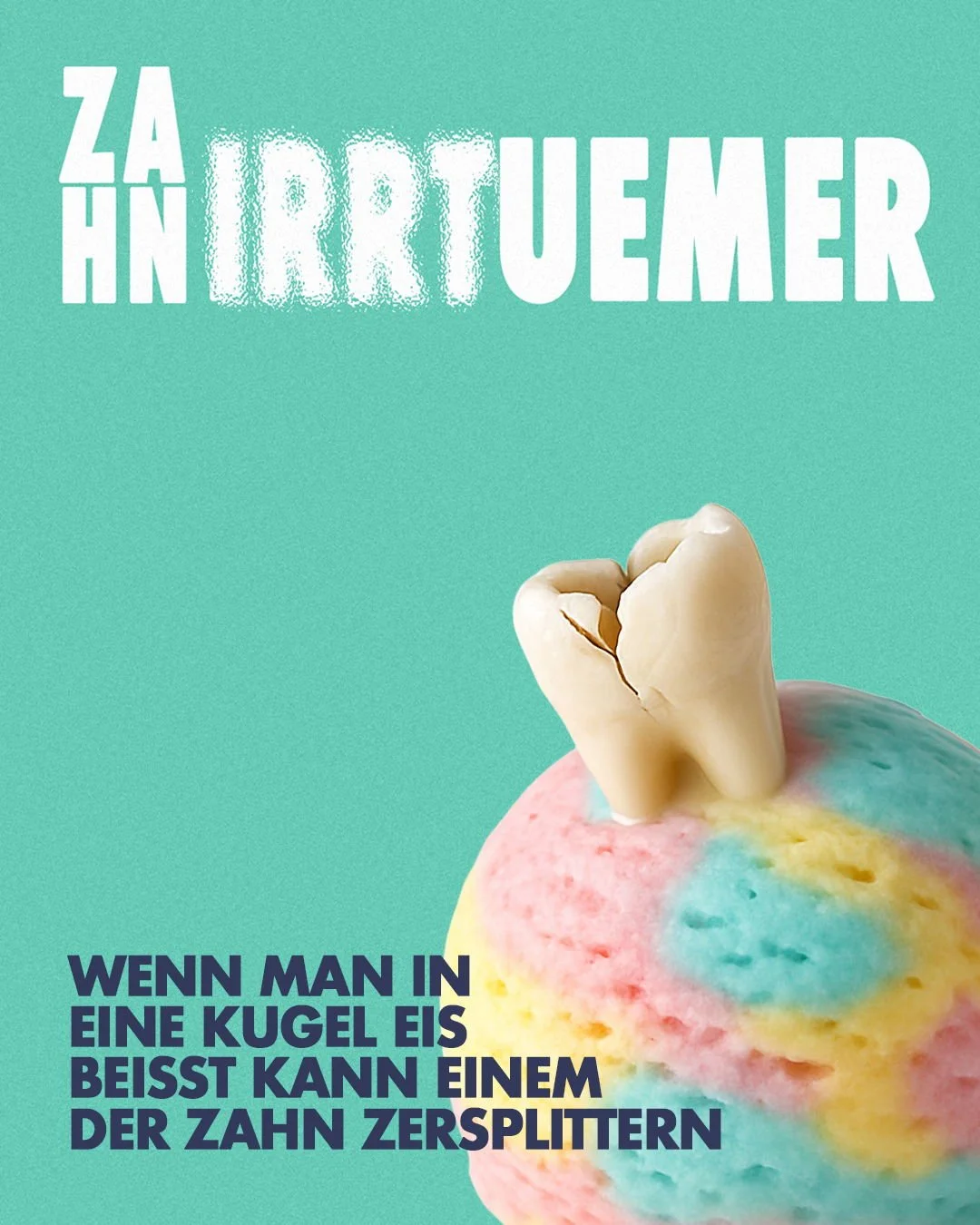 𝐕𝐨𝐧 𝐰𝐞𝐠𝐞𝐧! 🍨
Viele glauben, dass ein Biss in kaltes Eis sofort zu Zahnsch&auml;den f&uuml;hrt. Tats&auml;chlich h&auml;lt ein gesunder Zahn das ohne Probleme aus. Wenn&rsquo;s beim Reinbei&szlig;en trotzdem pl&ouml;tzlich zieht oder schmerzt